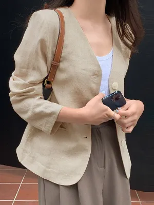 Elegant Coat Sexy V Neck Work Wear Blazers