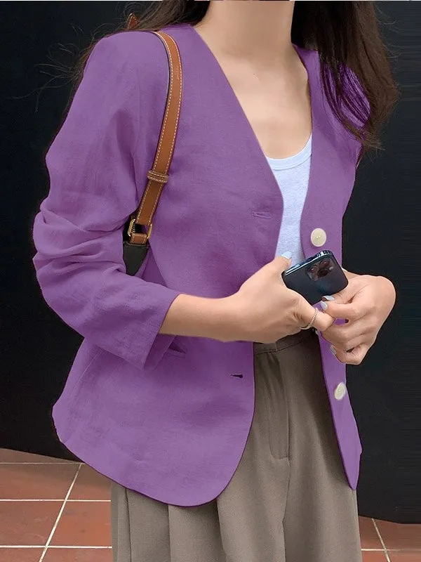 Elegant Coat Sexy V Neck Work Wear Blazers