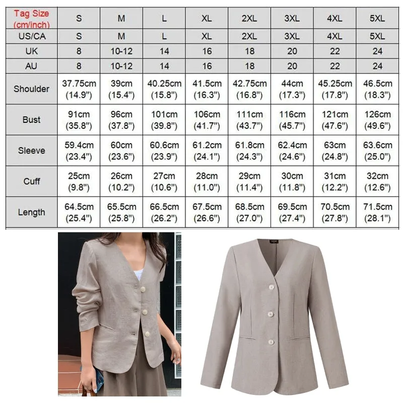 Elegant Coat Sexy V Neck Work Wear Blazers