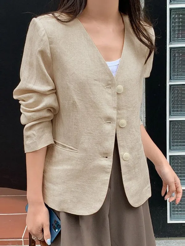 Elegant Coat Sexy V Neck Work Wear Blazers