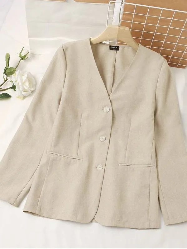 Elegant Coat Sexy V Neck Work Wear Blazers