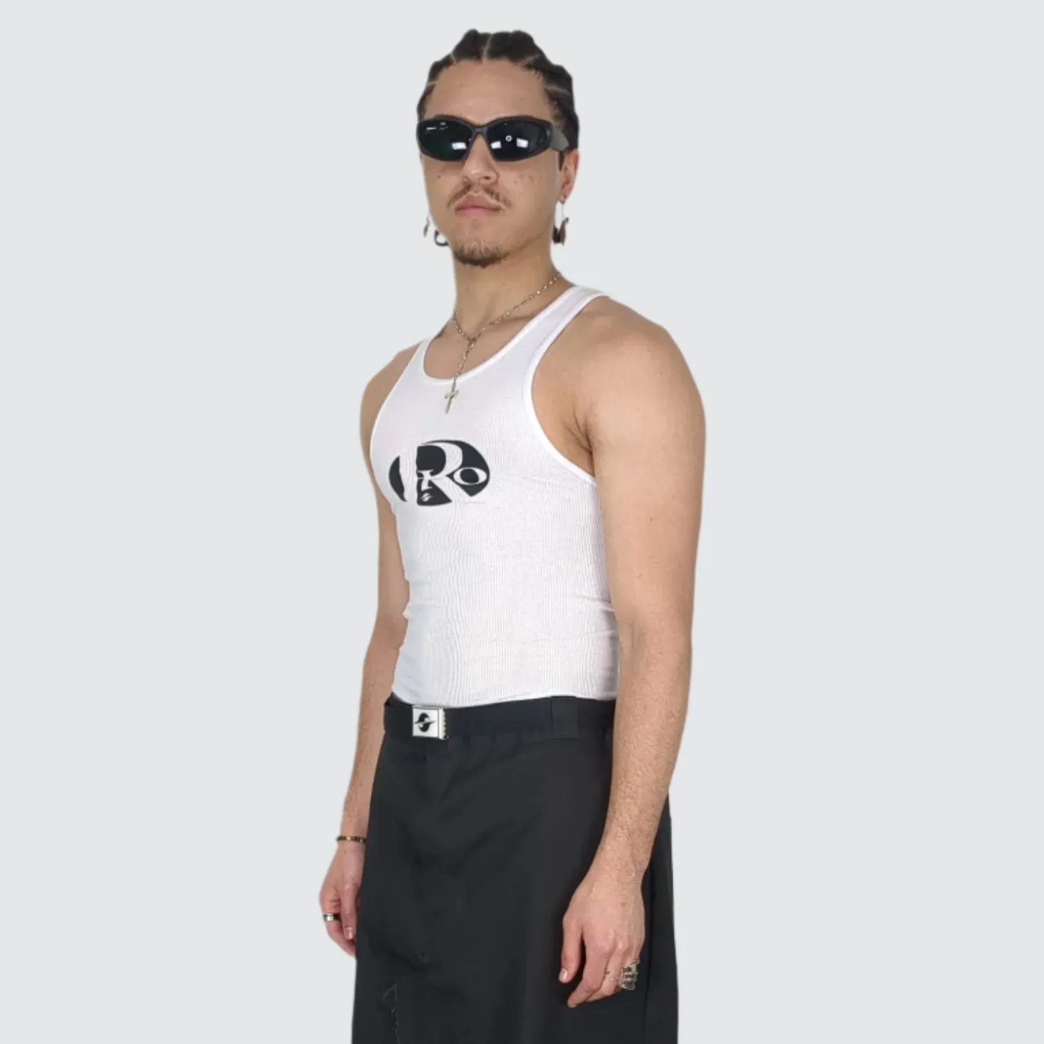 ELLIPSE RIBBED TANK • WHITE
