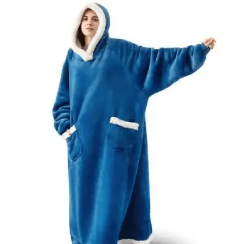 Fashion Winter Oversized Hoodies Sweatshirt Women Men Pullover Giant TV Blanket Hoodie Super Long Blanket With Sleeves  Super Long Flannel Blanket with Sleeves Winter Hoodie for Women Men Giant Fleece Pullover Oversized Hoodie