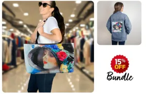 Fashionable Woman in Bonnet Fashion Bundle