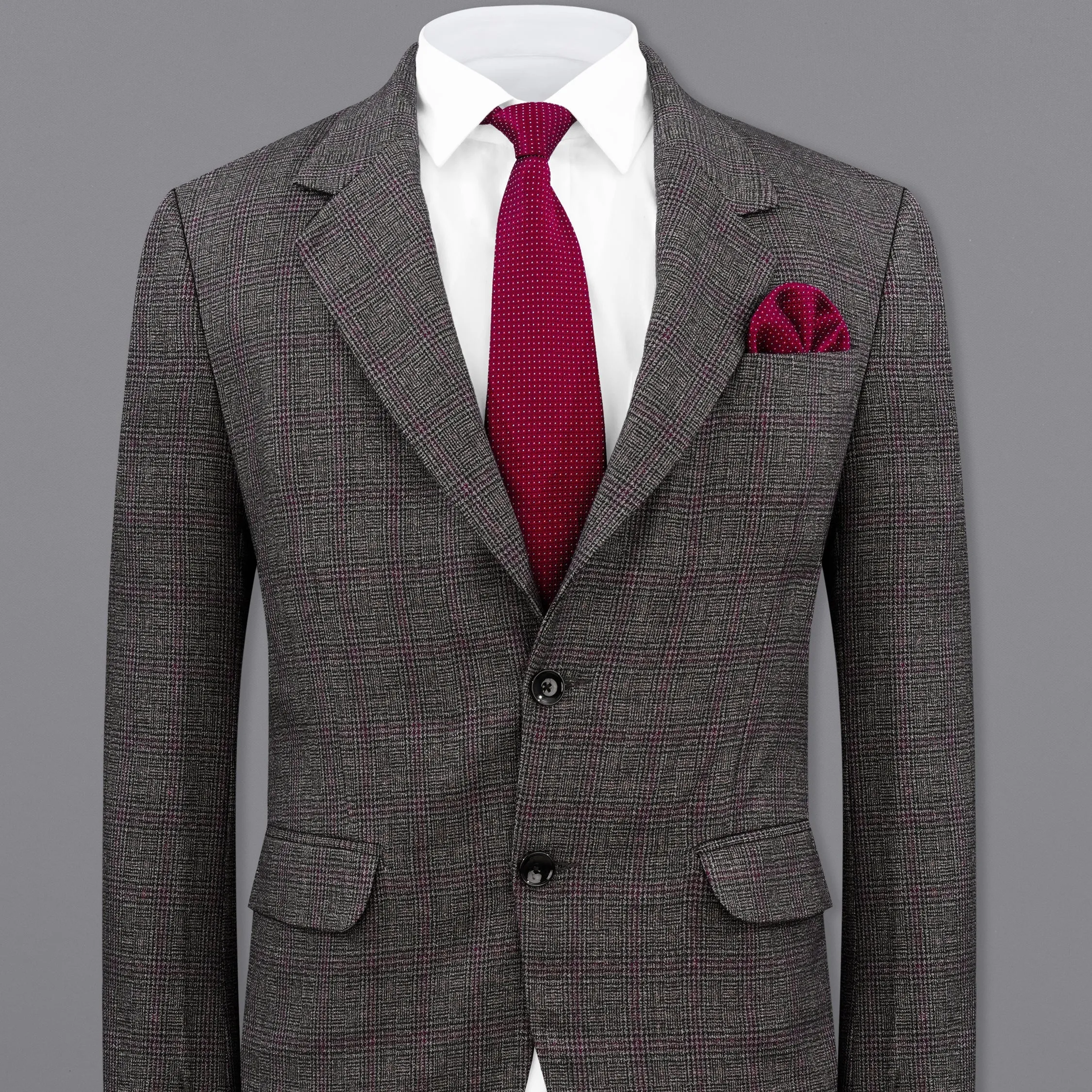 Fedora Sliver Plaid Wool Rich Blazer