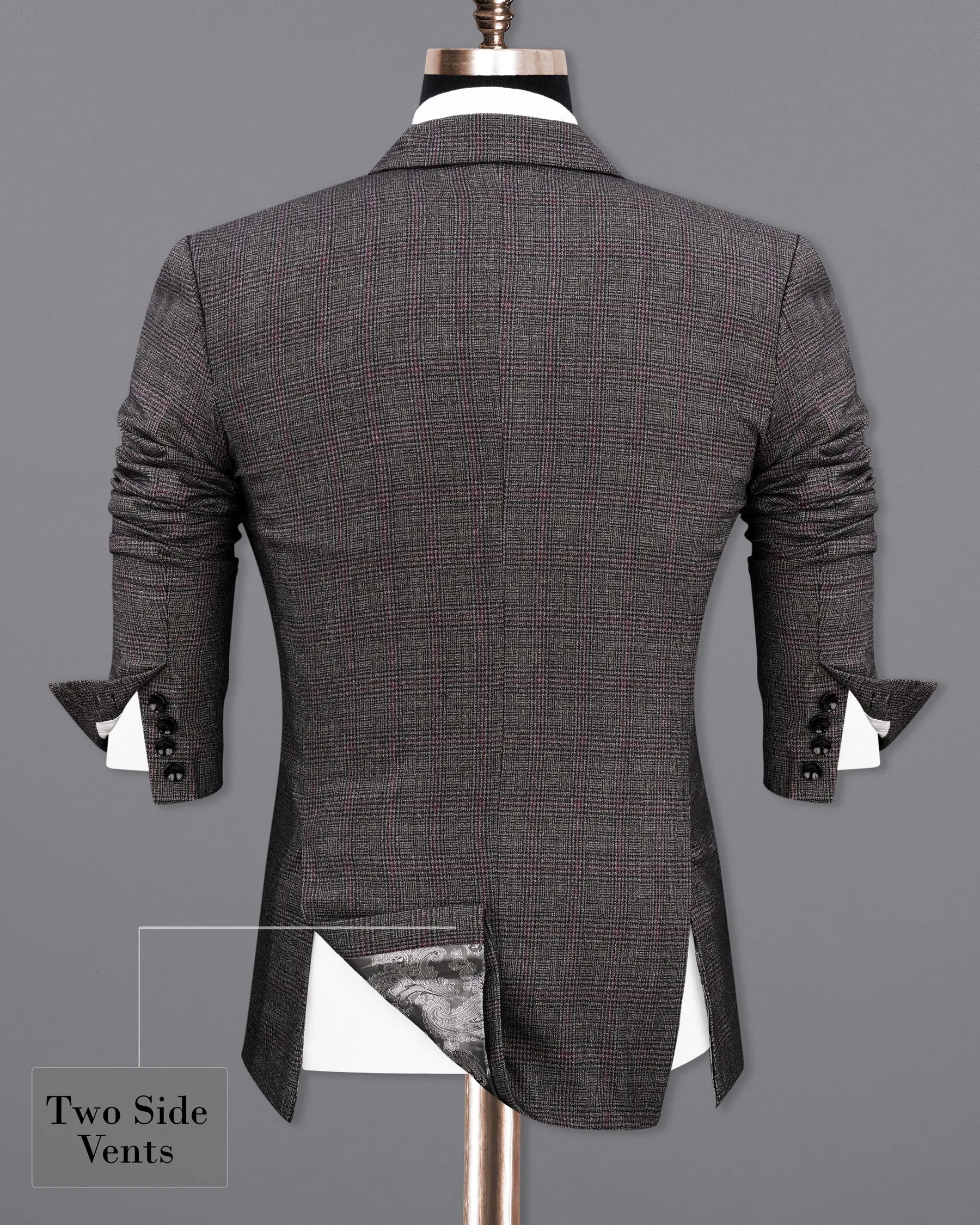 Fedora Sliver Plaid Wool Rich Blazer