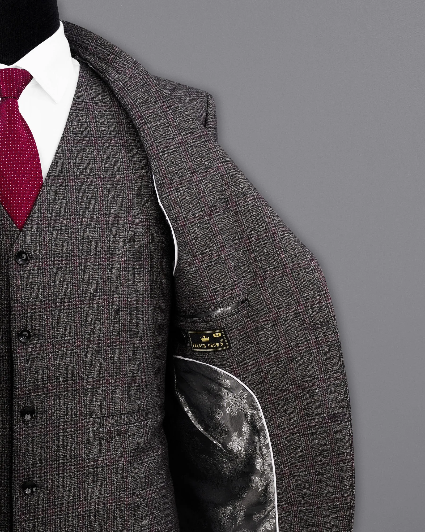 Fedora Sliver Plaid Wool Rich Blazer