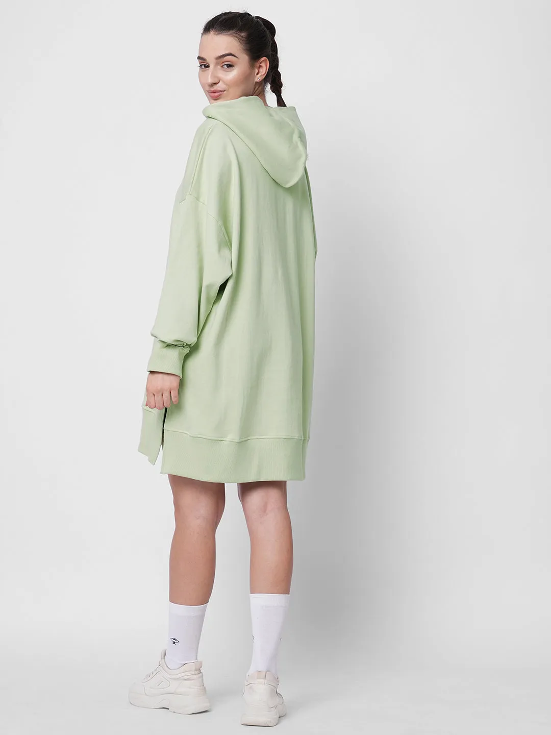 Fitkin women green oversize hooded dress