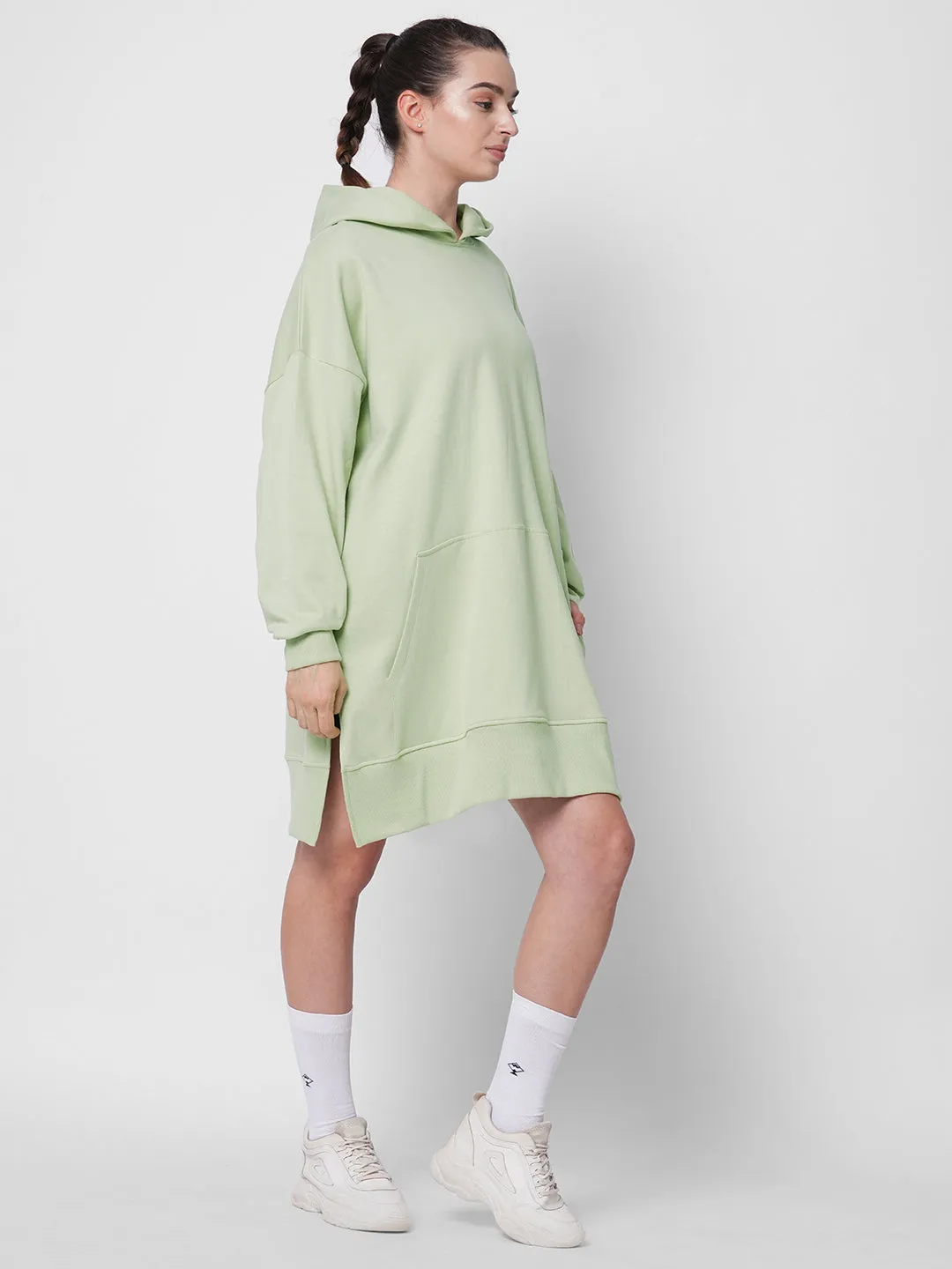 Fitkin women green oversize hooded dress