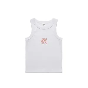 FLWRS Organic Embroidered Rib Tank - White