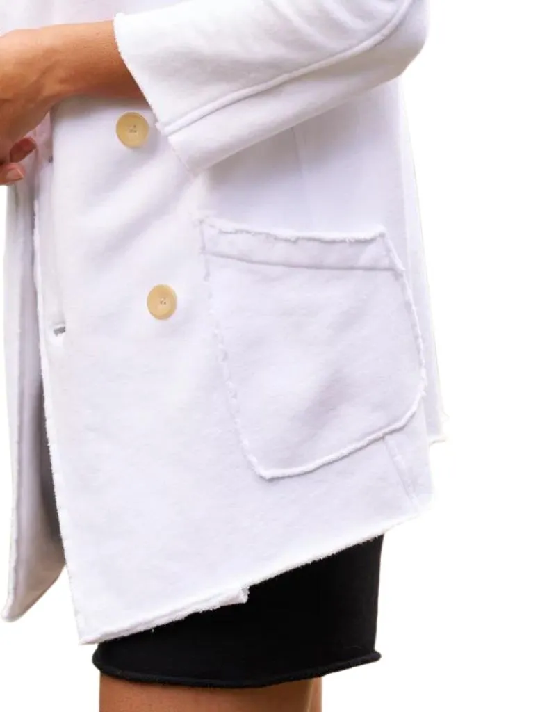 Frank & Eileen Belfast English Peacoat in White (Triple Fleece)