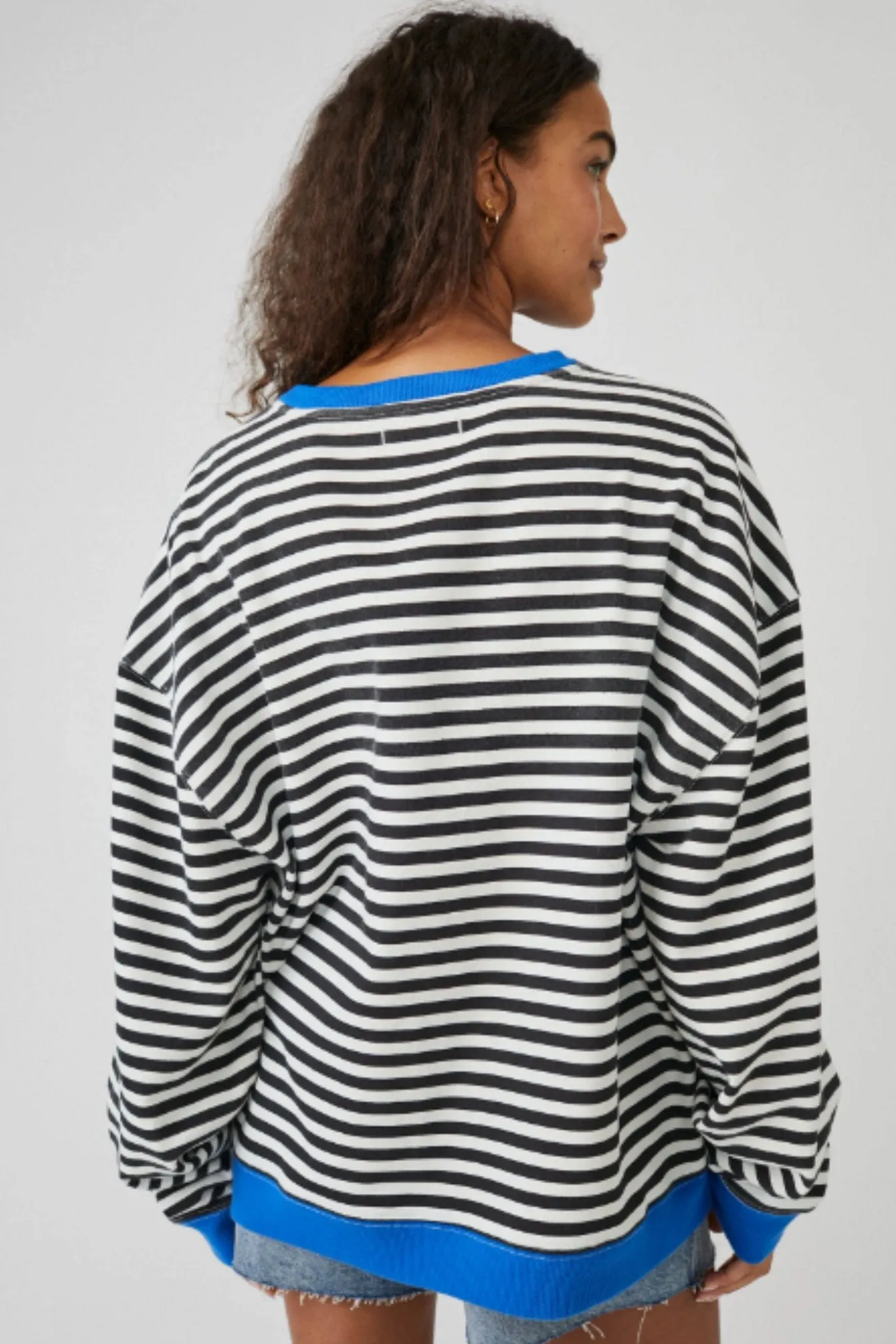 Free People: Classic Striped Oversized Crewneck