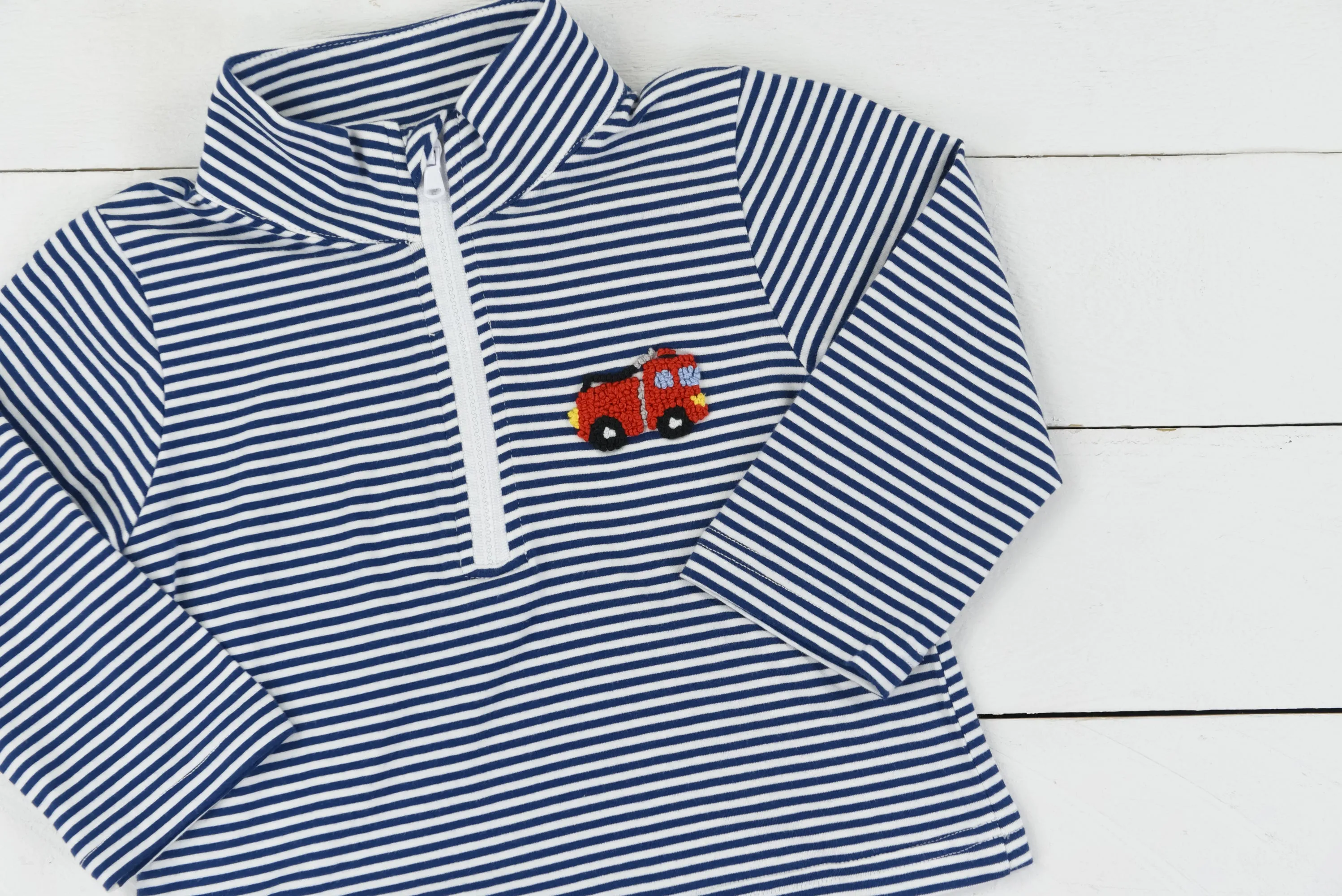 French Knot Firetruck Pullover