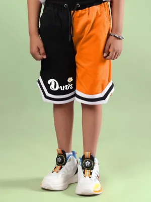 FRIENDSHIP BUCKET SHORTS FOR BOYS & GIRLS (BLACK-ORANGE)