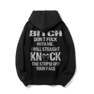 Funny Letter Graphic Pullover With Kangaroo Pocket Hoodies