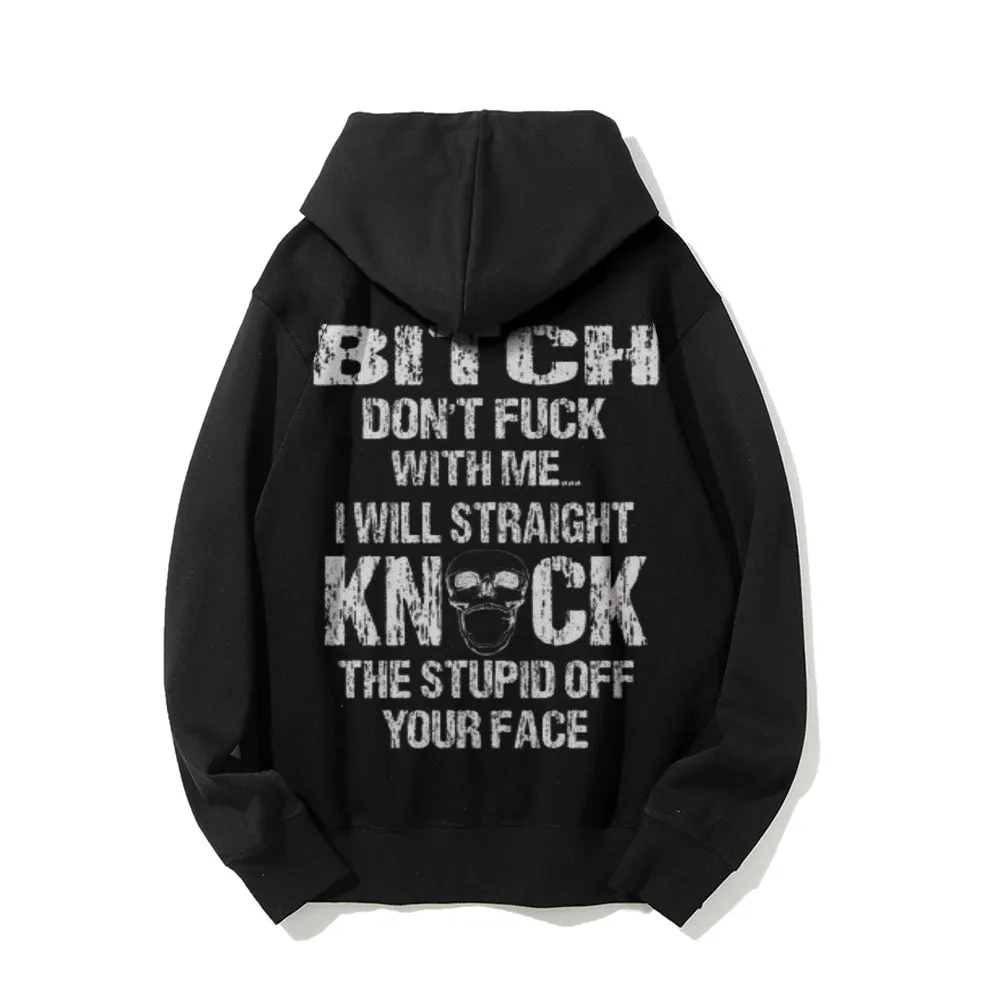 Funny Letter Graphic Pullover With Kangaroo Pocket Hoodies