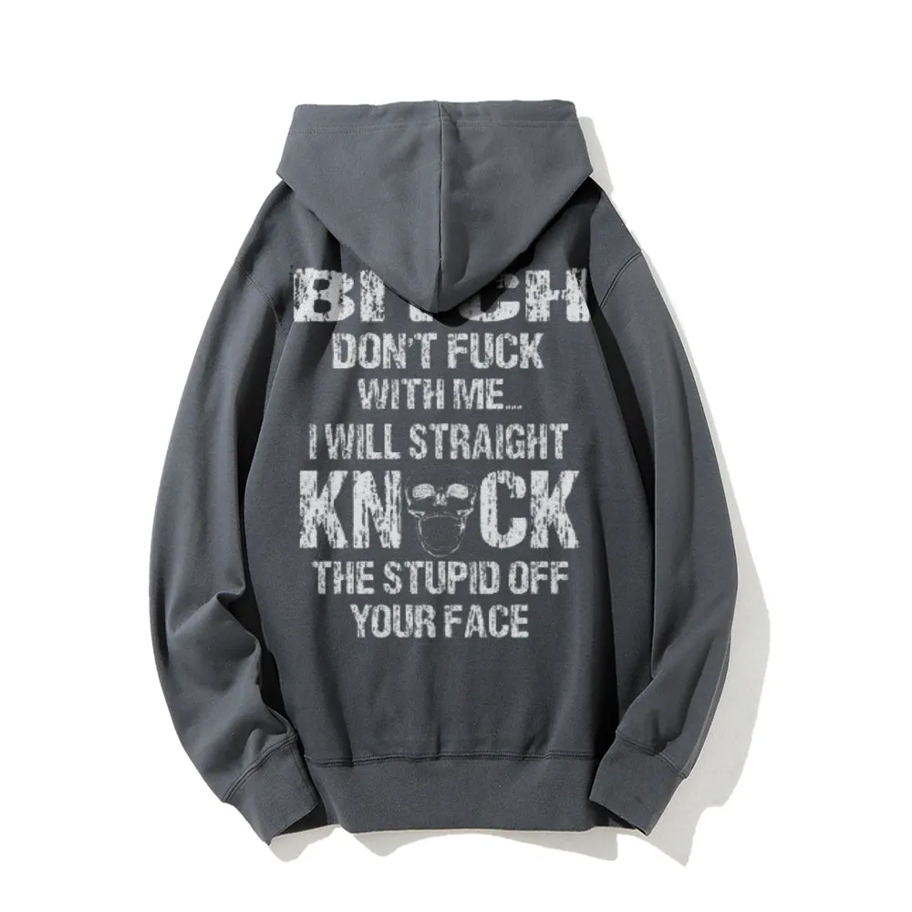 Funny Letter Graphic Pullover With Kangaroo Pocket Hoodies