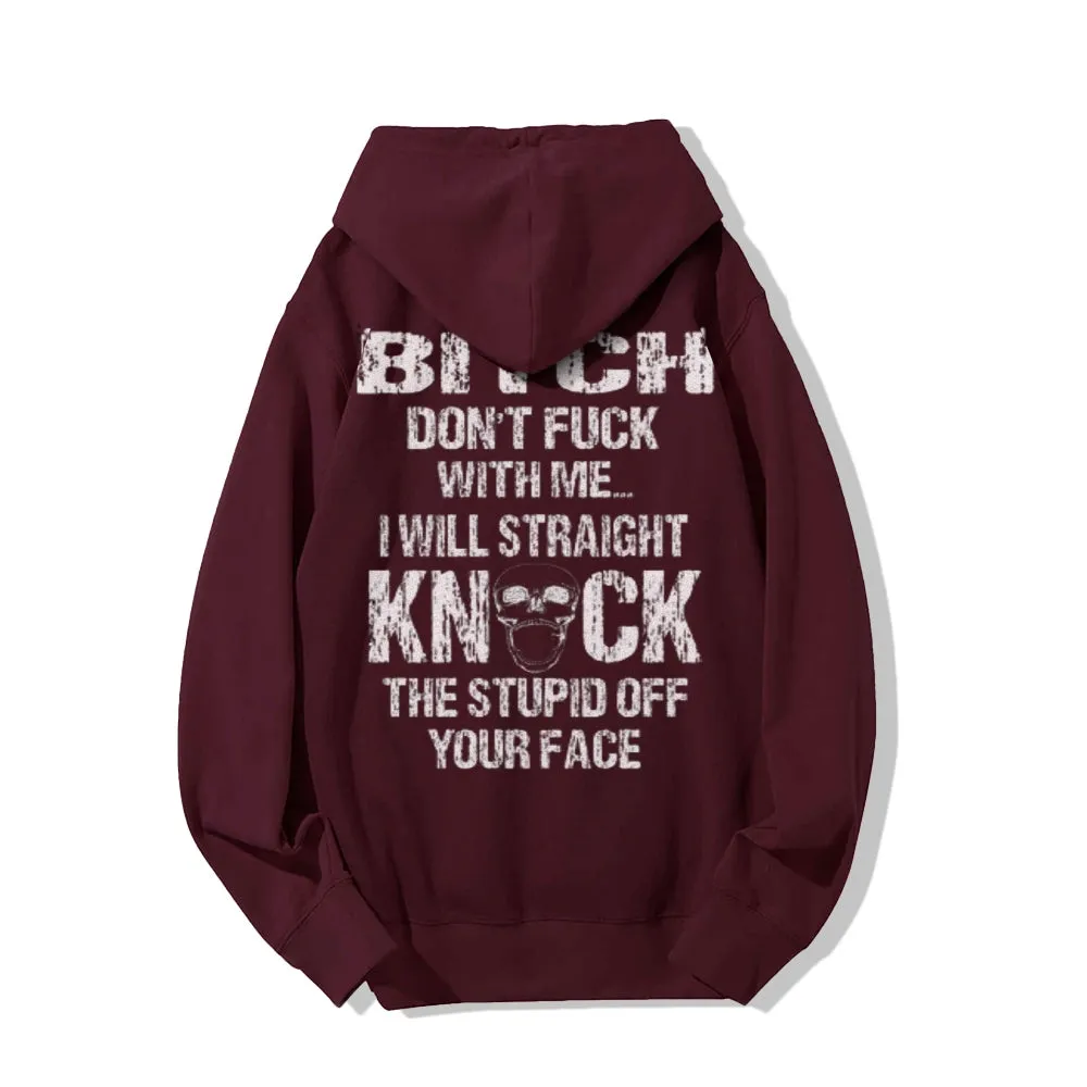 Funny Letter Graphic Pullover With Kangaroo Pocket Hoodies