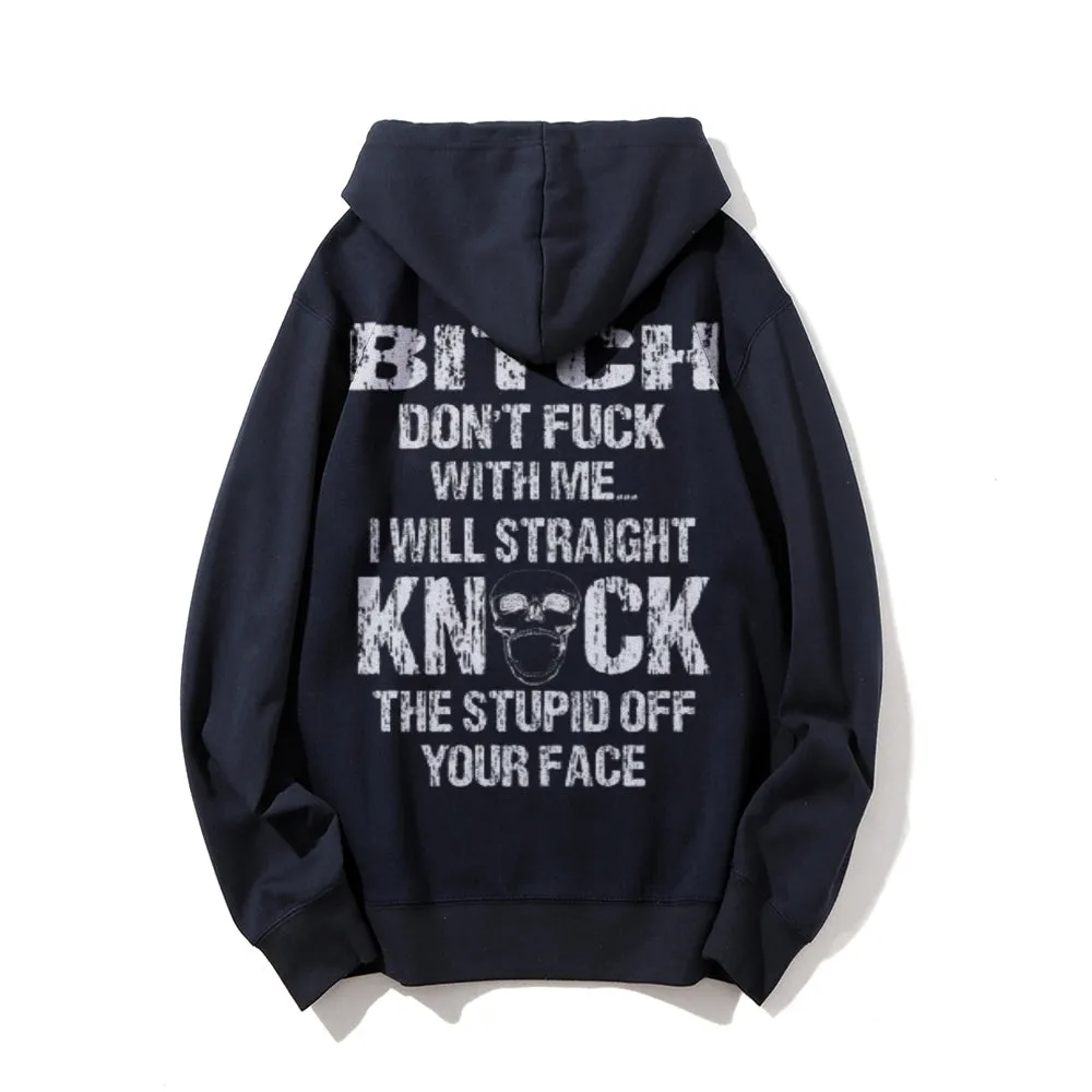 Funny Letter Graphic Pullover With Kangaroo Pocket Hoodies