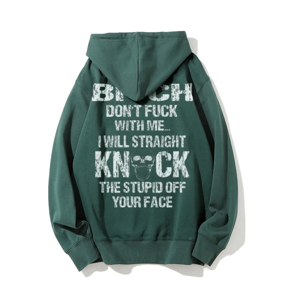 Funny Letter Graphic Pullover With Kangaroo Pocket Hoodies