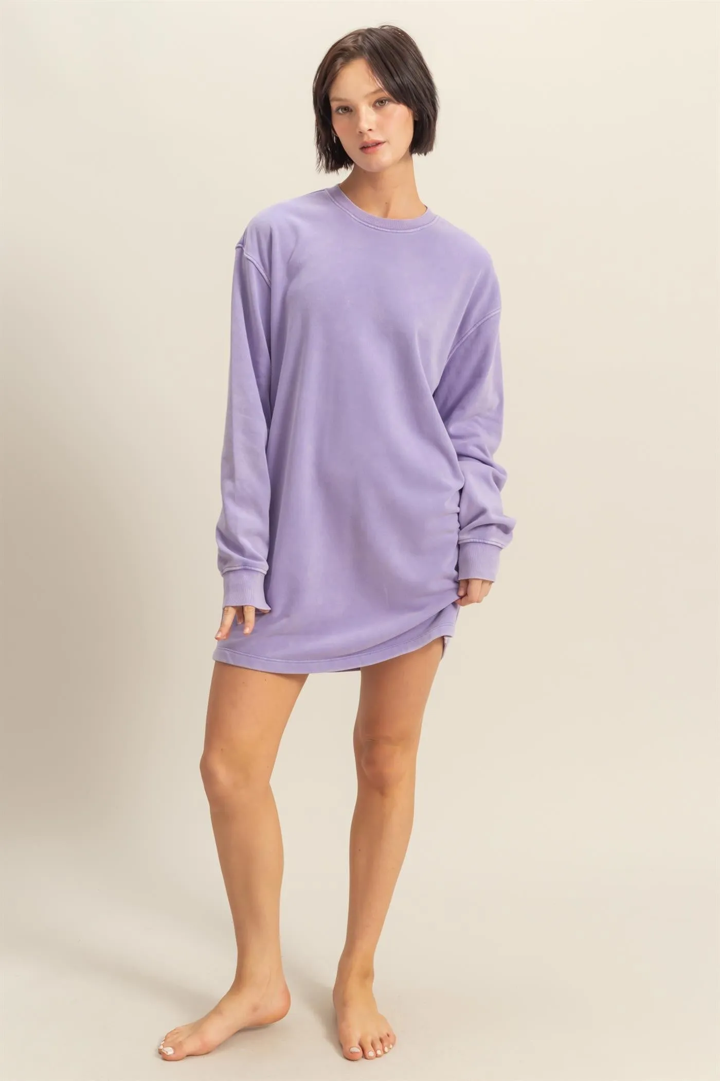 Gabby- Oversized Mini Sweatshirt Dress