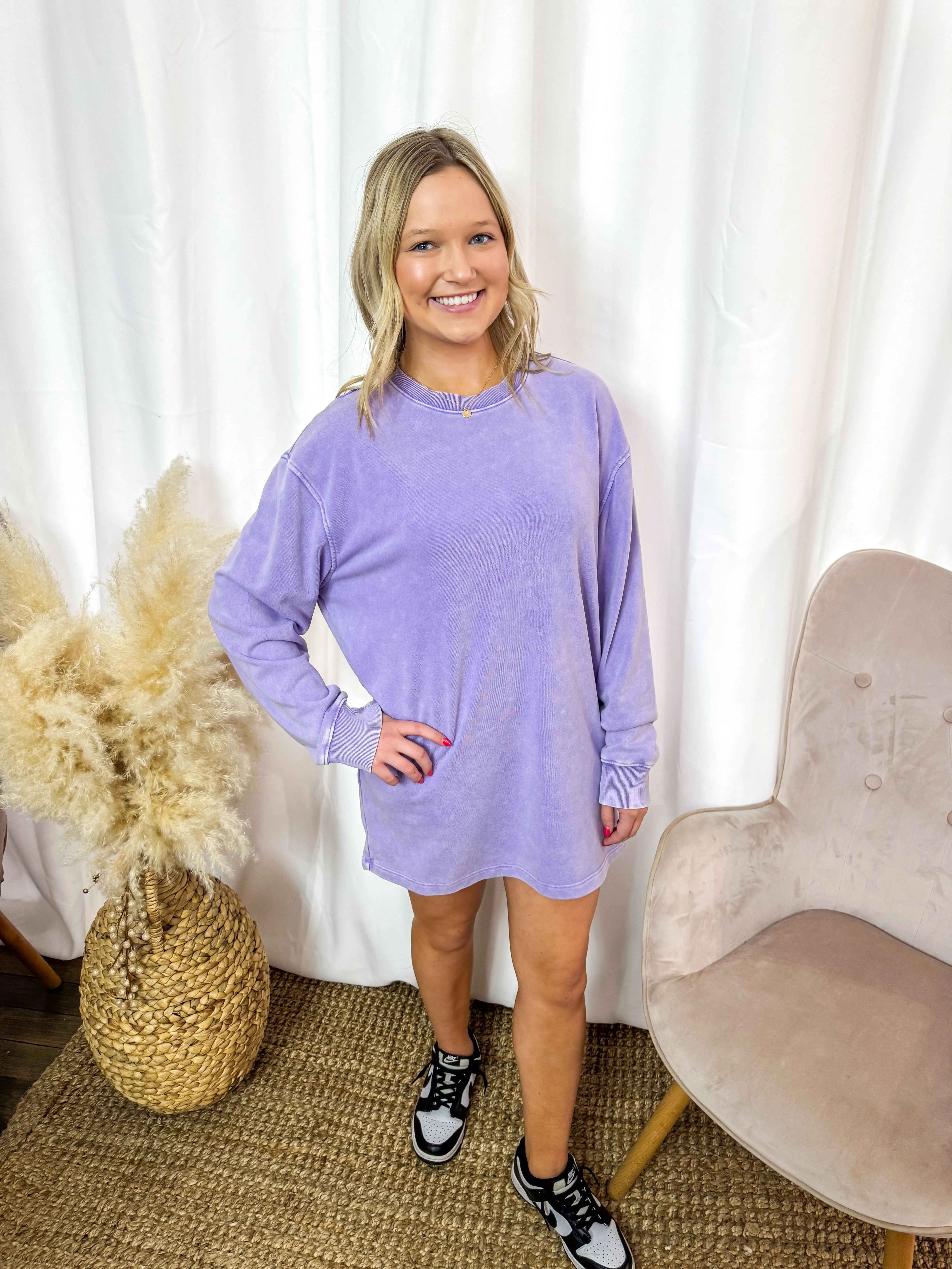 Gabby- Oversized Mini Sweatshirt Dress