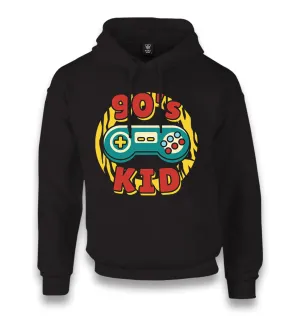 Game Controller 90's Kid Unisex Black Hoodie