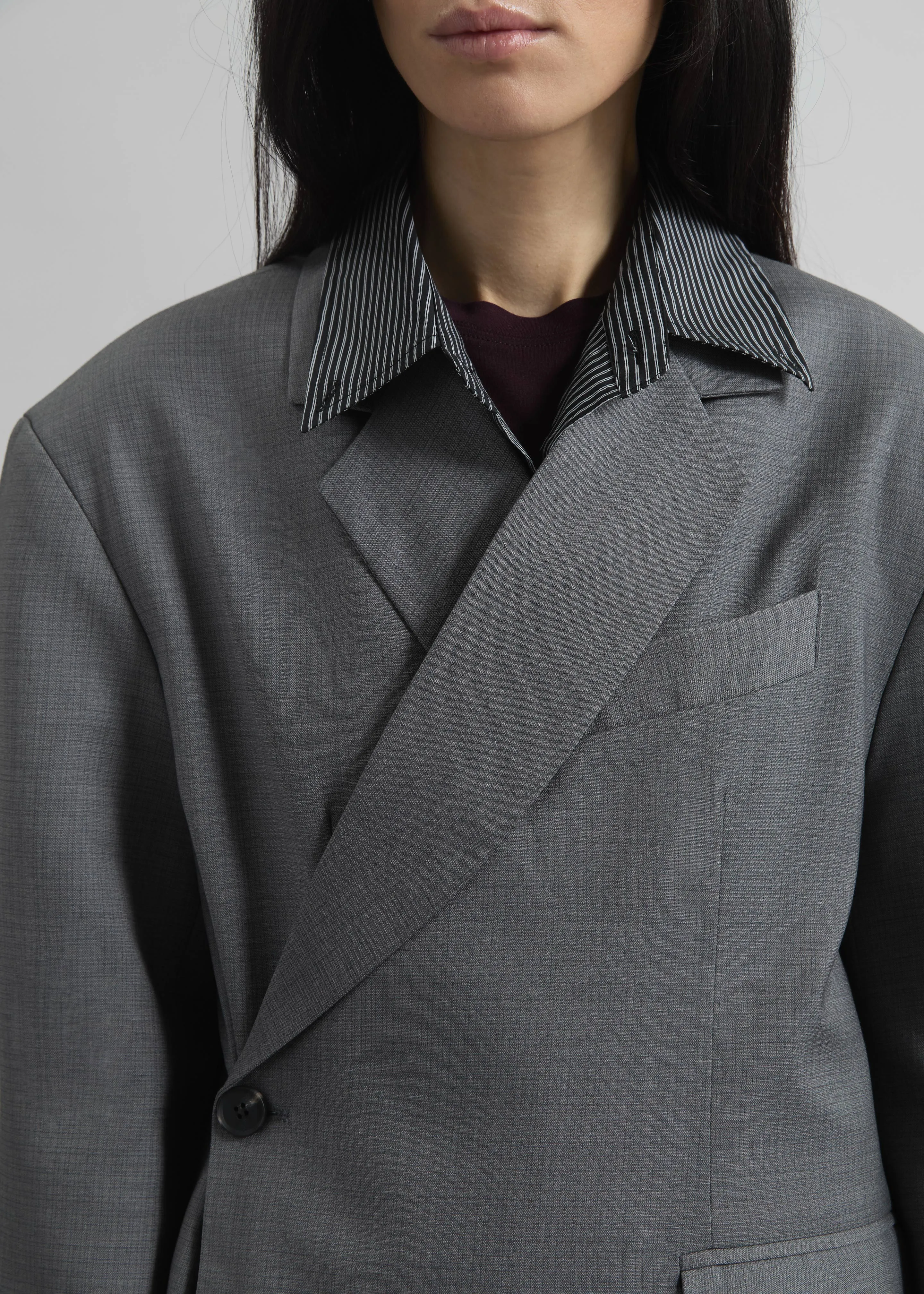 Gever Wrap Blazer - Grey