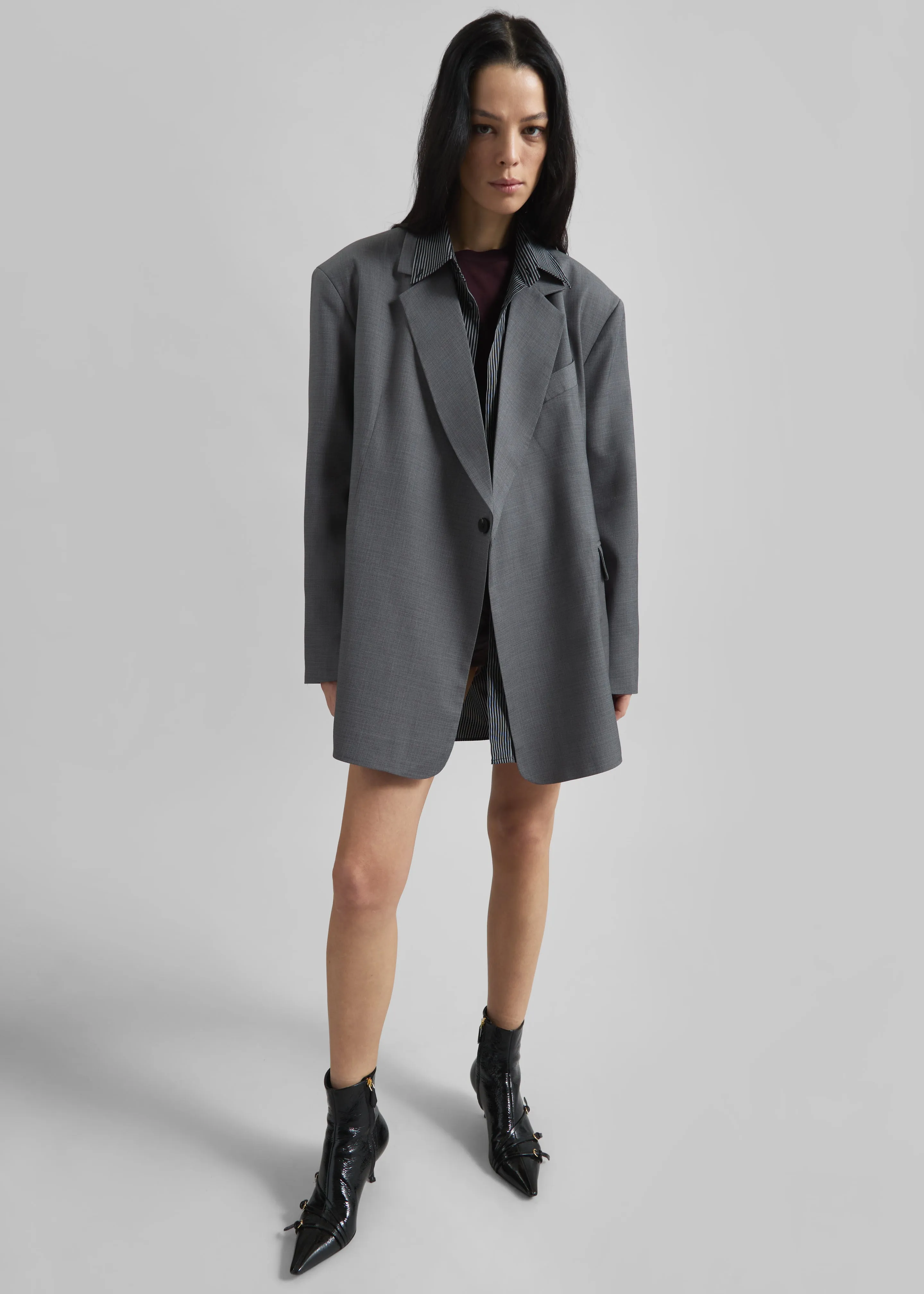 Gever Wrap Blazer - Grey