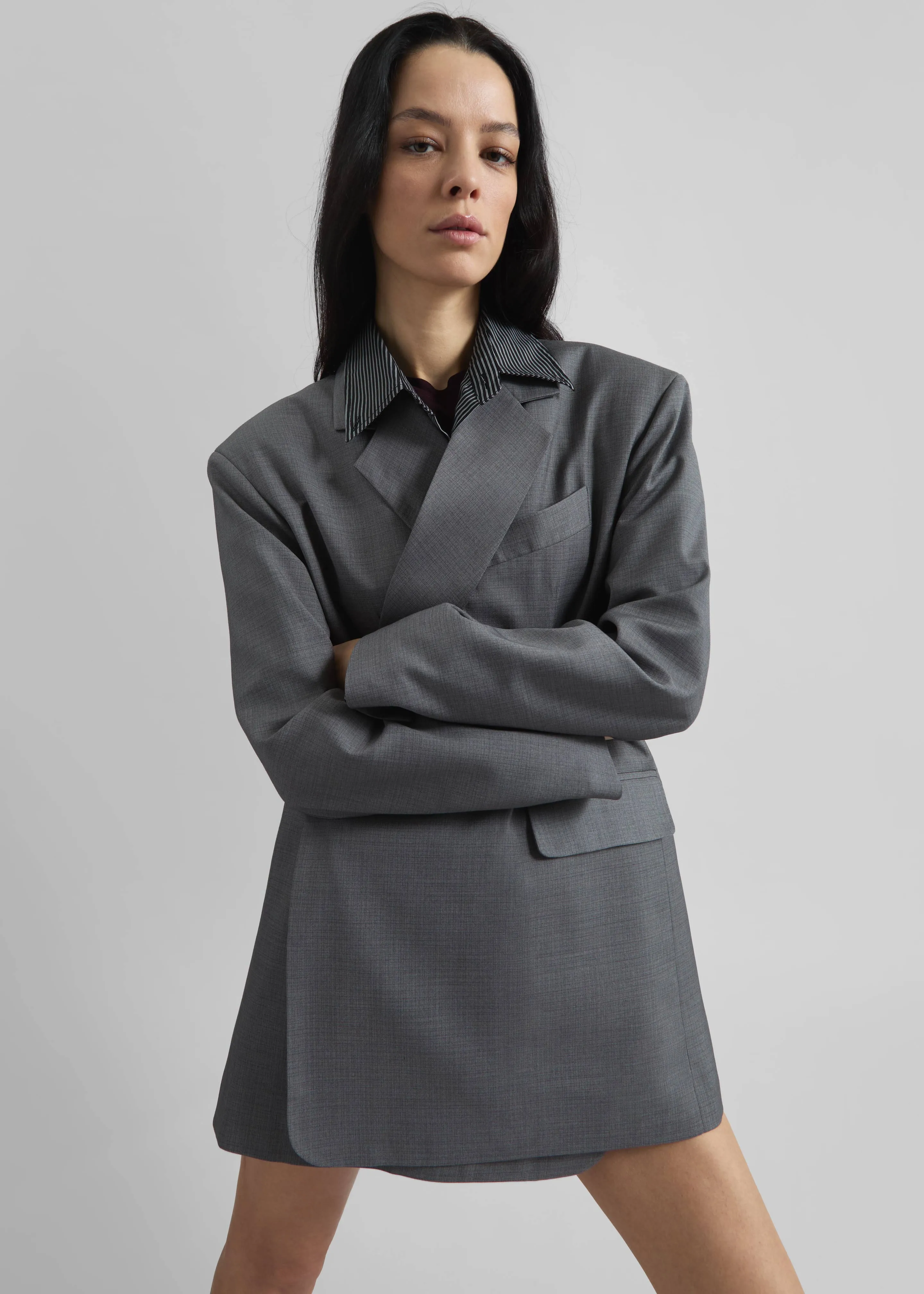 Gever Wrap Blazer - Grey