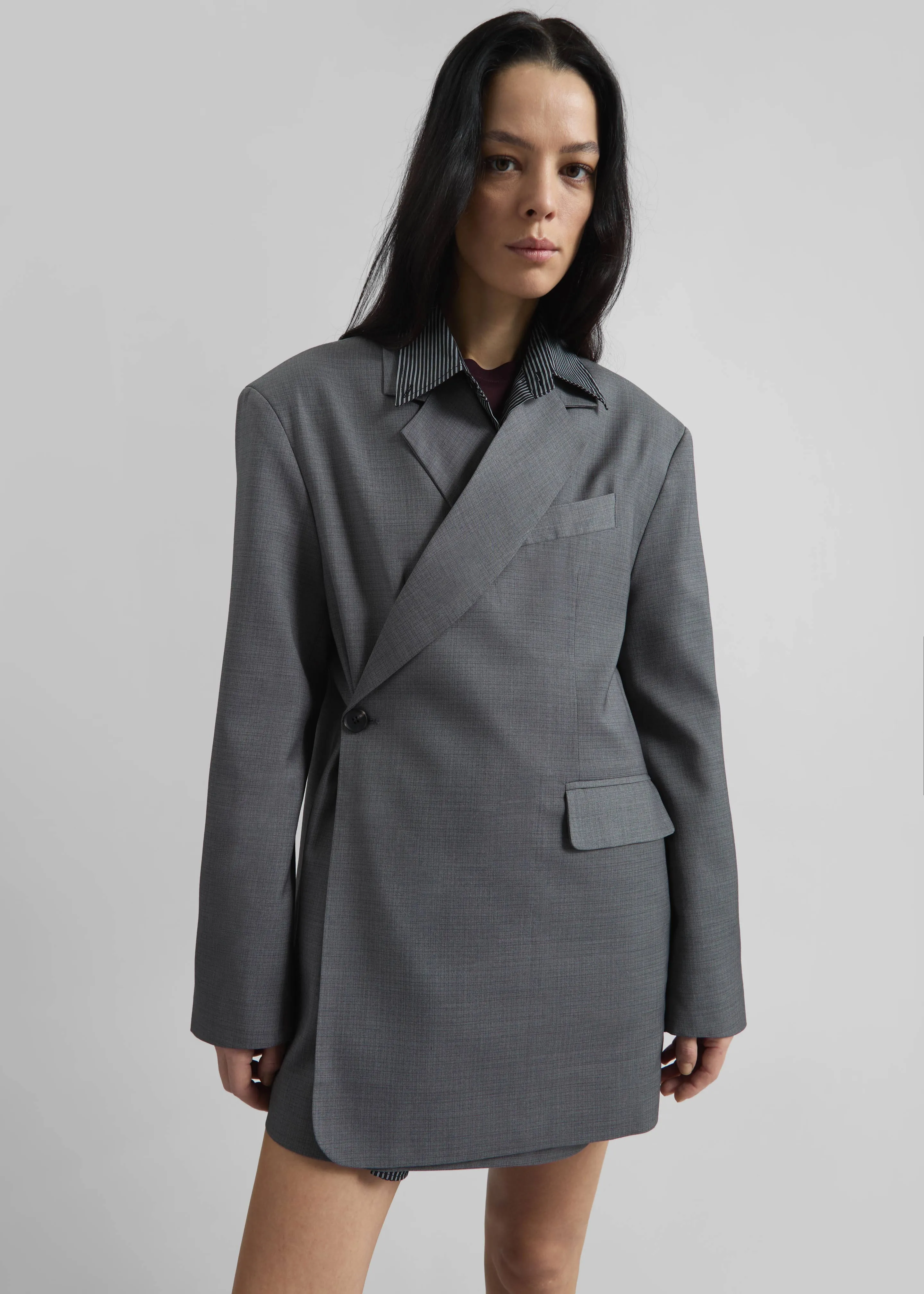 Gever Wrap Blazer - Grey