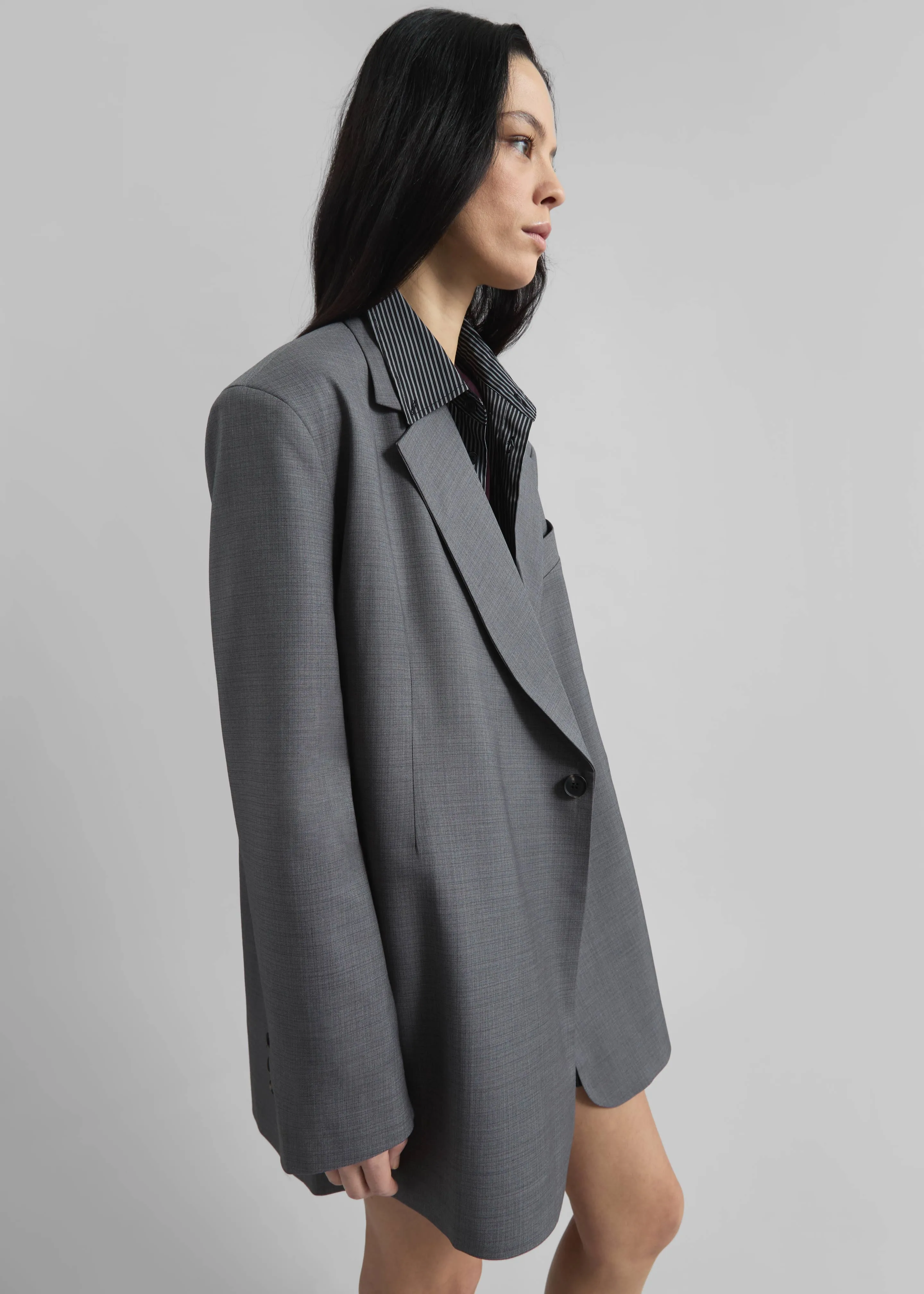 Gever Wrap Blazer - Grey