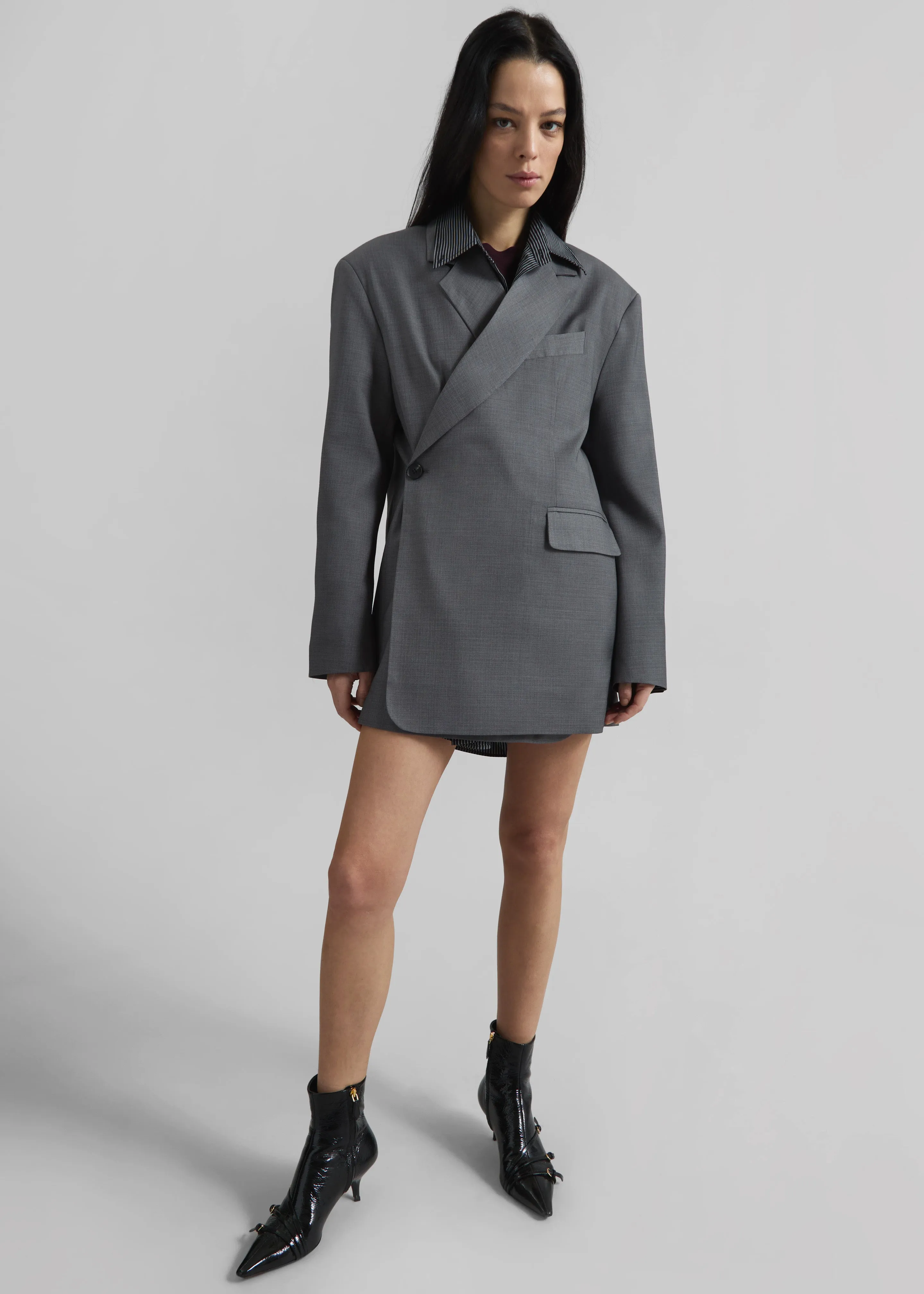 Gever Wrap Blazer - Grey