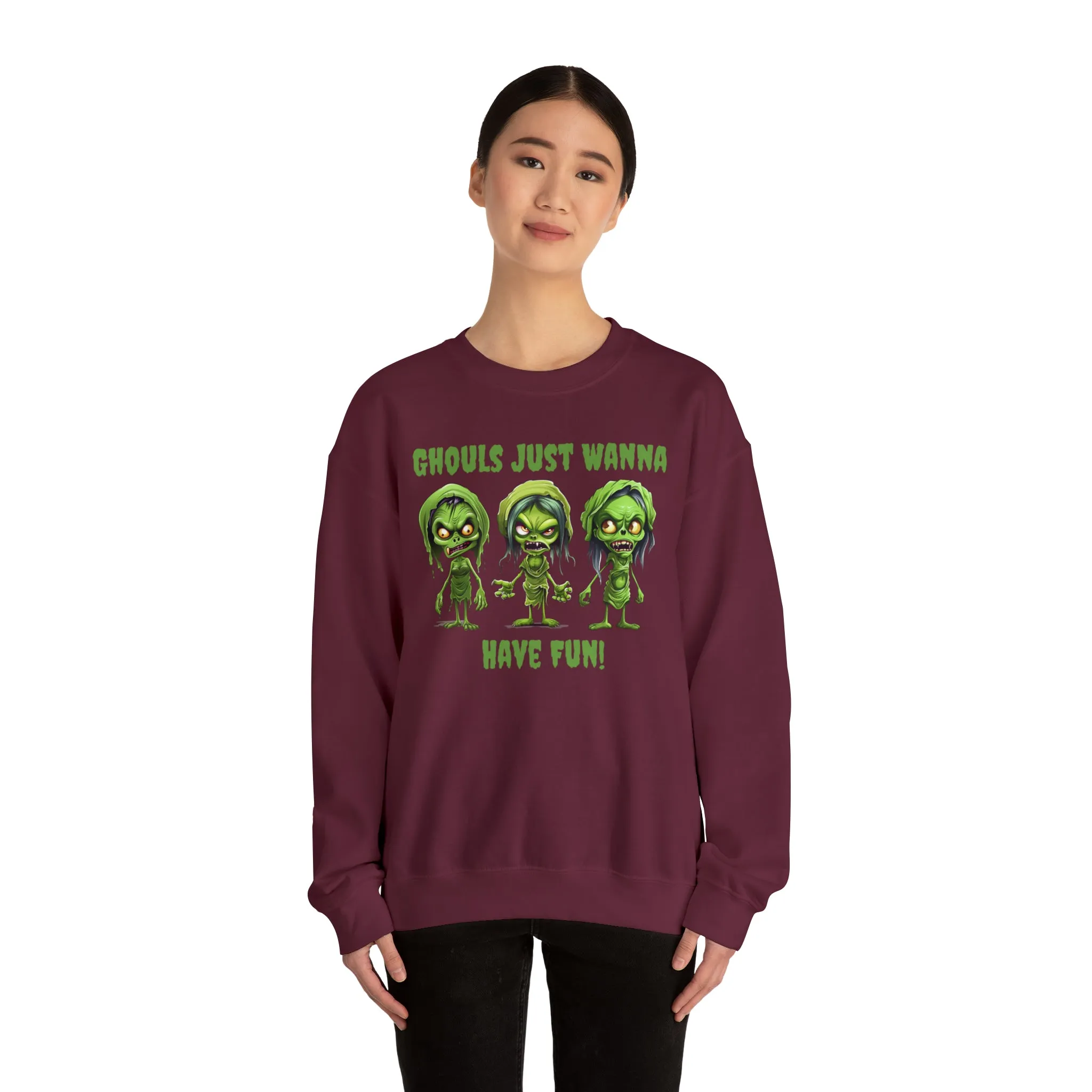 Ghouls Just Wanna Have Fun Sweatshirt, Scary Halloween Sweatshirt, Funny Creepy Sweatshirt, Womens Fall Season Shirt, Unisex Heavy Blend