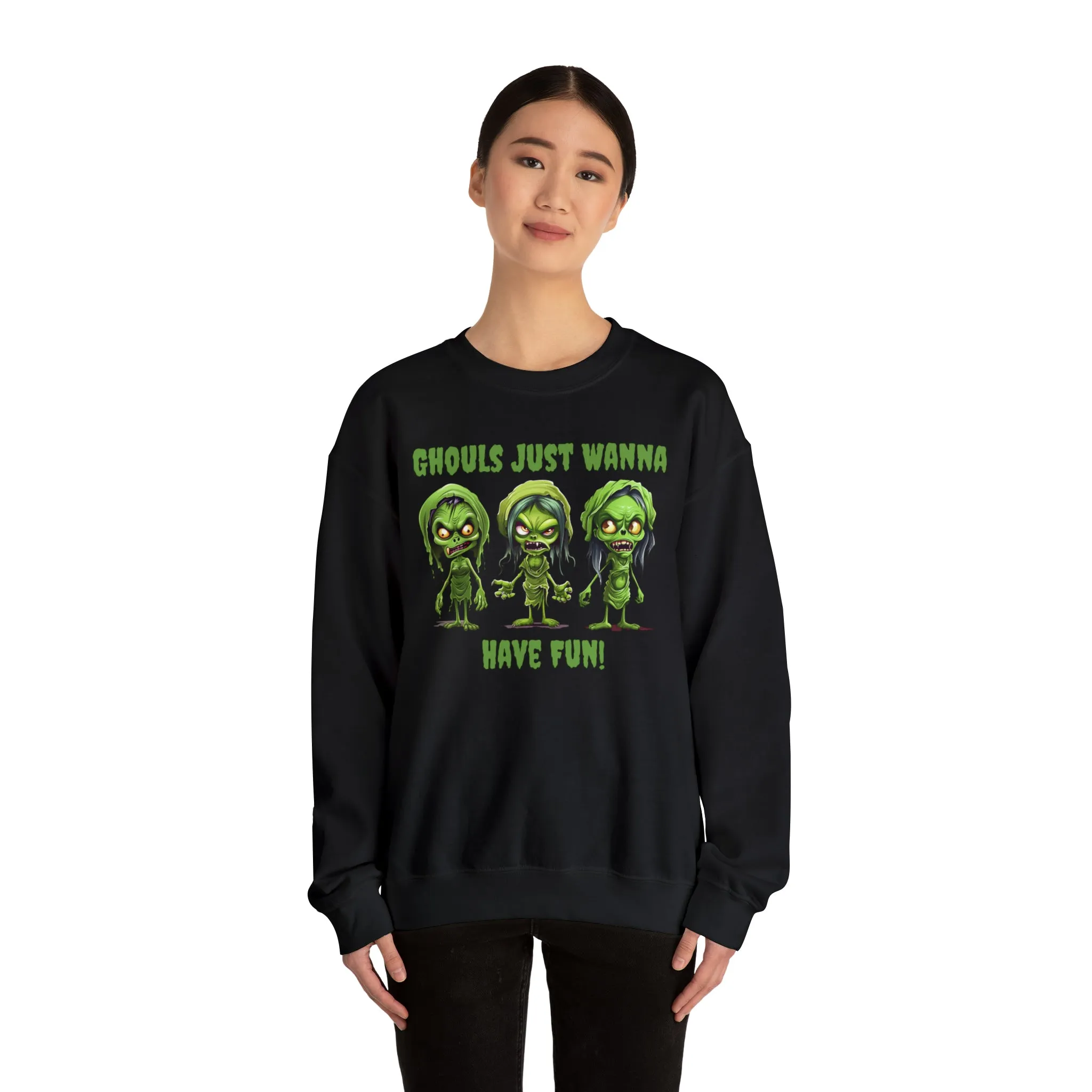 Ghouls Just Wanna Have Fun Sweatshirt, Scary Halloween Sweatshirt, Funny Creepy Sweatshirt, Womens Fall Season Shirt, Unisex Heavy Blend