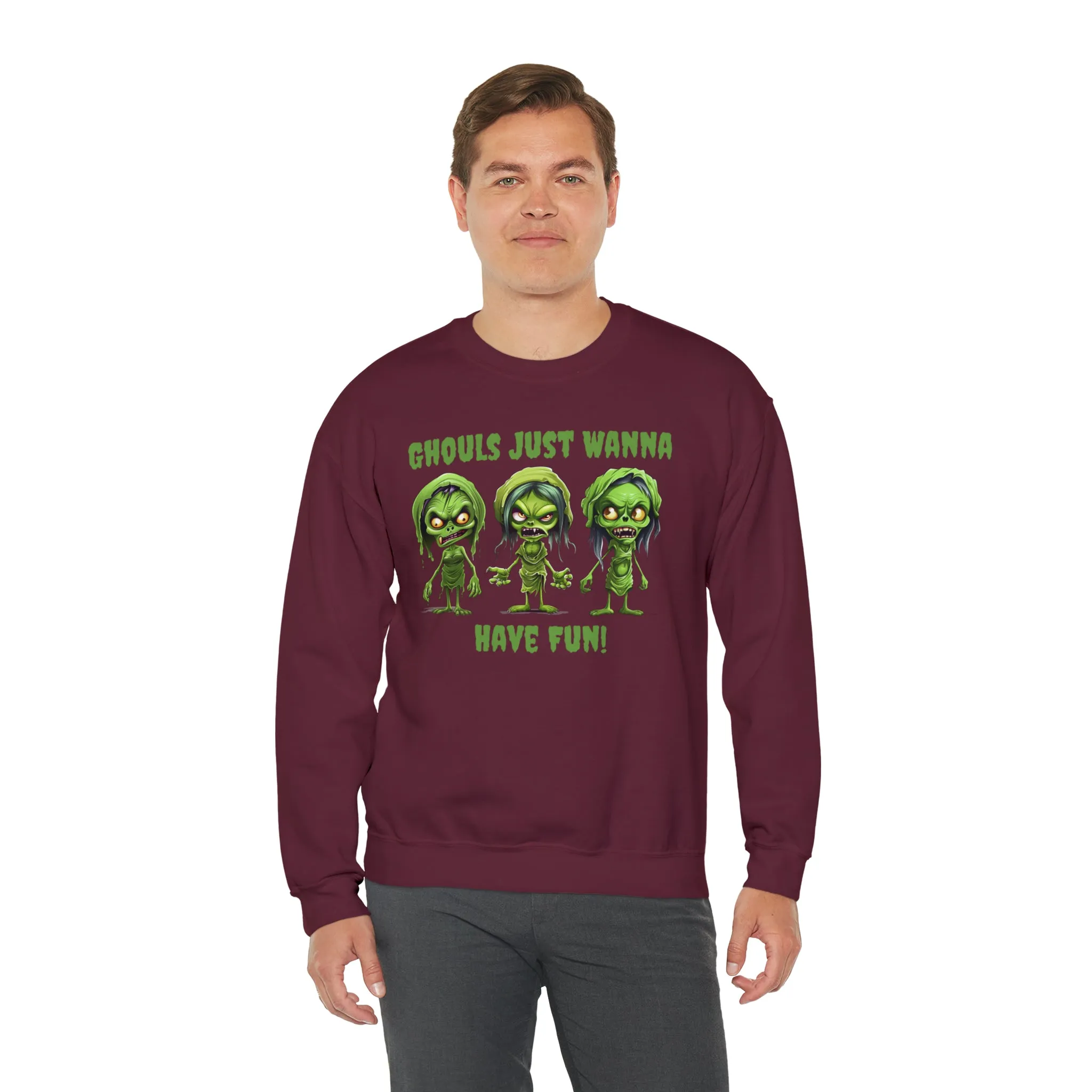 Ghouls Just Wanna Have Fun Sweatshirt, Scary Halloween Sweatshirt, Funny Creepy Sweatshirt, Womens Fall Season Shirt, Unisex Heavy Blend