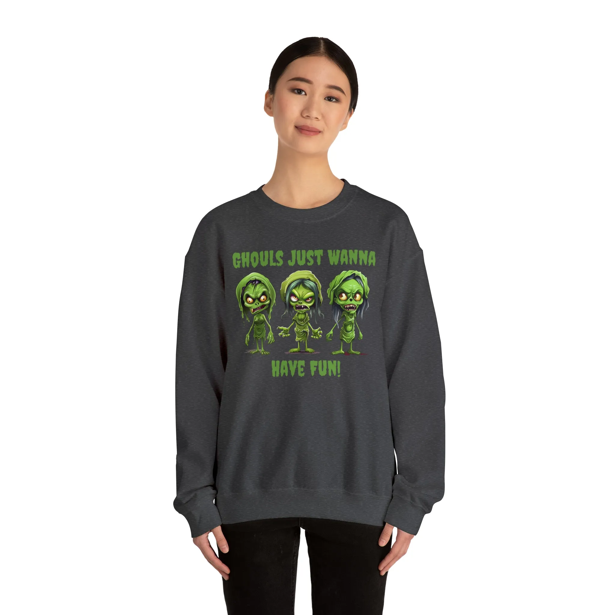 Ghouls Just Wanna Have Fun Sweatshirt, Scary Halloween Sweatshirt, Funny Creepy Sweatshirt, Womens Fall Season Shirt, Unisex Heavy Blend