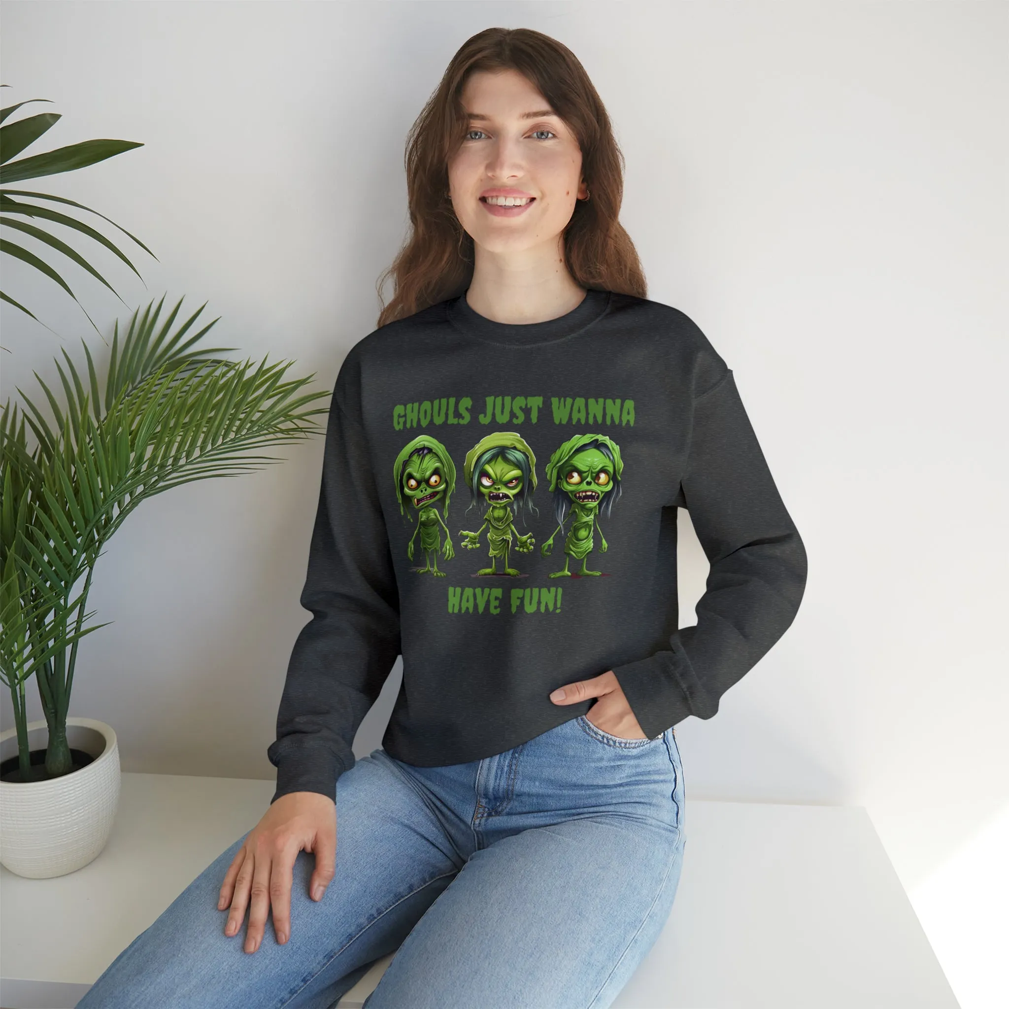 Ghouls Just Wanna Have Fun Sweatshirt, Scary Halloween Sweatshirt, Funny Creepy Sweatshirt, Womens Fall Season Shirt, Unisex Heavy Blend