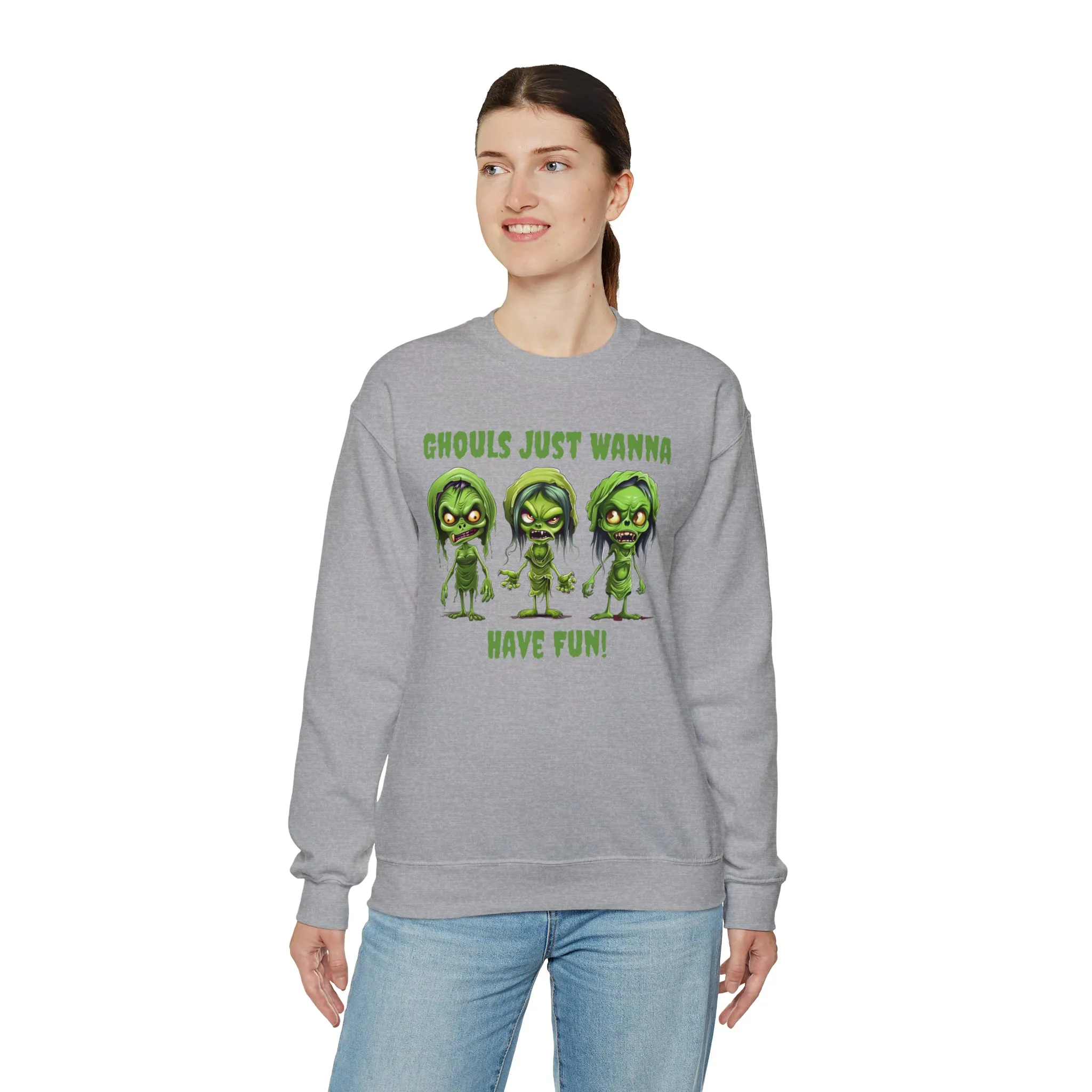 Ghouls Just Wanna Have Fun Sweatshirt, Scary Halloween Sweatshirt, Funny Creepy Sweatshirt, Womens Fall Season Shirt, Unisex Heavy Blend