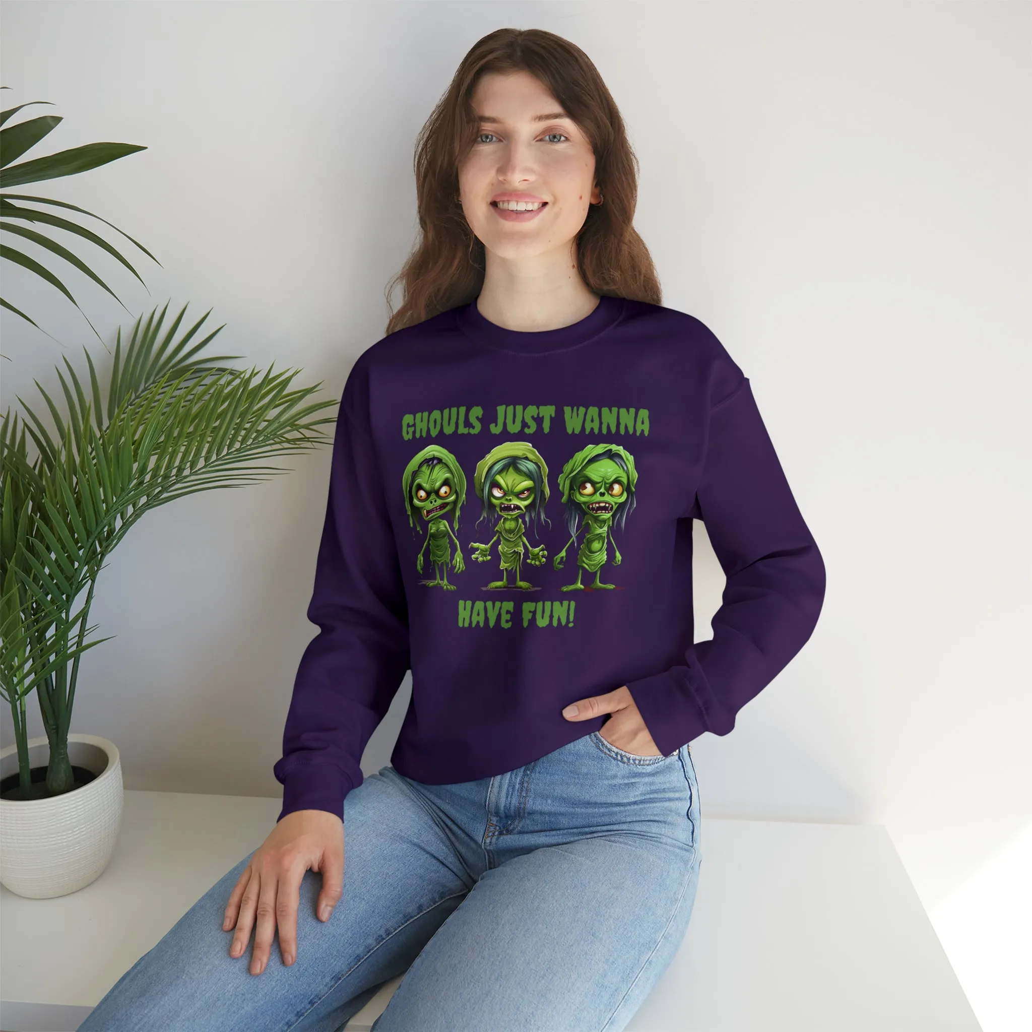 Ghouls Just Wanna Have Fun Sweatshirt, Scary Halloween Sweatshirt, Funny Creepy Sweatshirt, Womens Fall Season Shirt, Unisex Heavy Blend