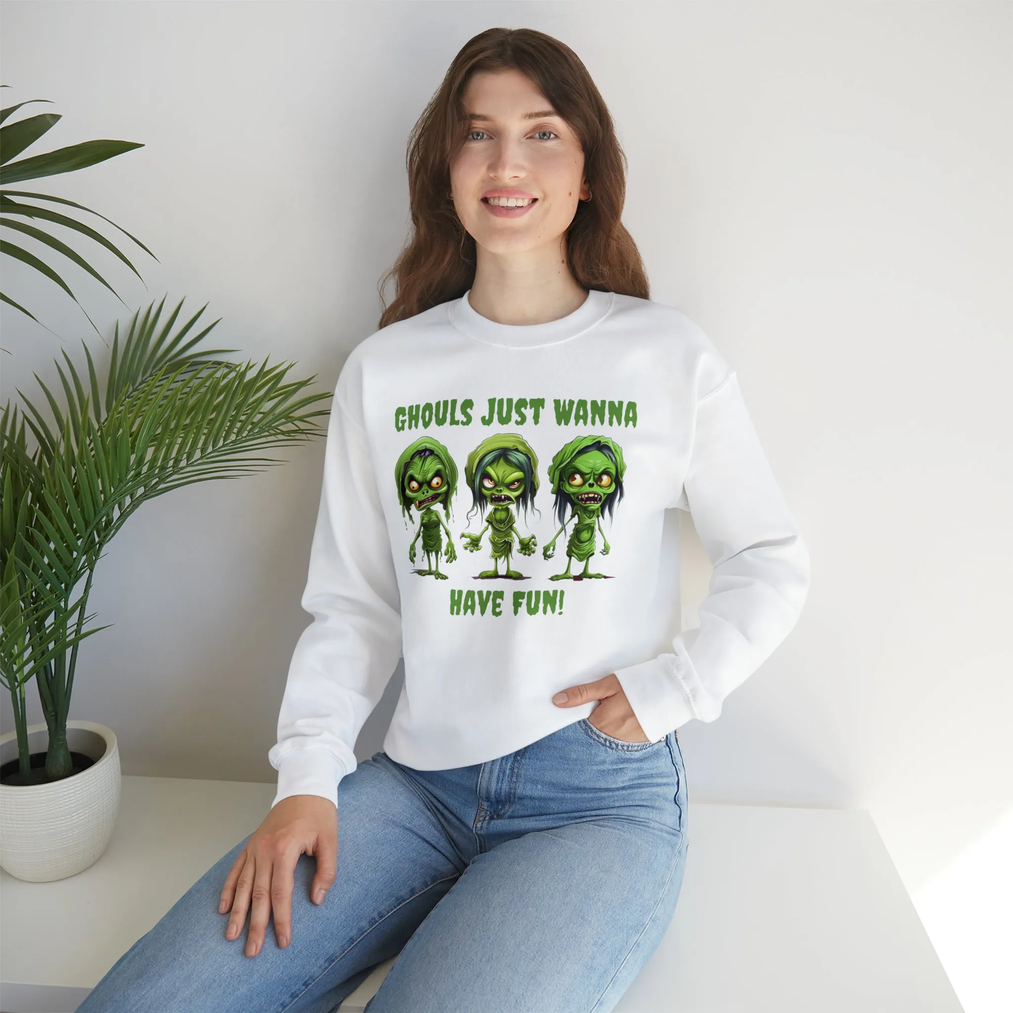 Ghouls Just Wanna Have Fun Sweatshirt, Scary Halloween Sweatshirt, Funny Creepy Sweatshirt, Womens Fall Season Shirt, Unisex Heavy Blend