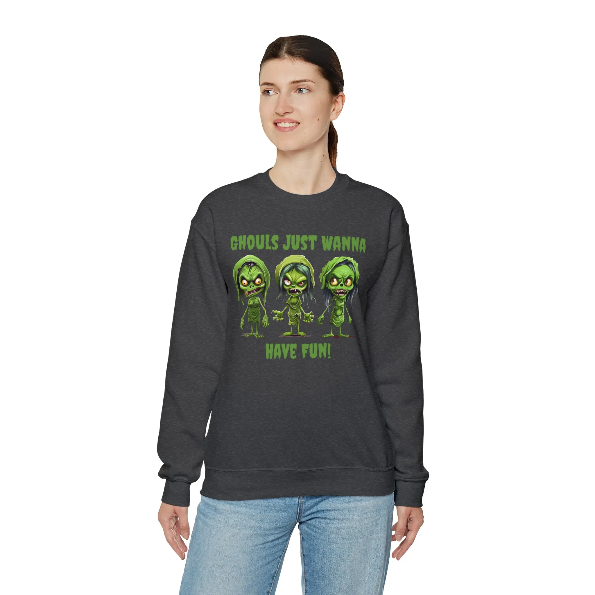 Ghouls Just Wanna Have Fun Sweatshirt, Scary Halloween Sweatshirt, Funny Creepy Sweatshirt, Womens Fall Season Shirt, Unisex Heavy Blend