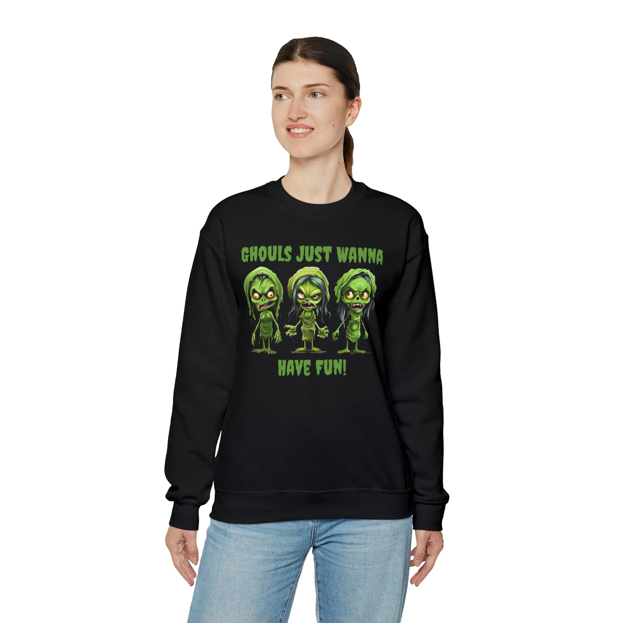 Ghouls Just Wanna Have Fun Sweatshirt, Scary Halloween Sweatshirt, Funny Creepy Sweatshirt, Womens Fall Season Shirt, Unisex Heavy Blend