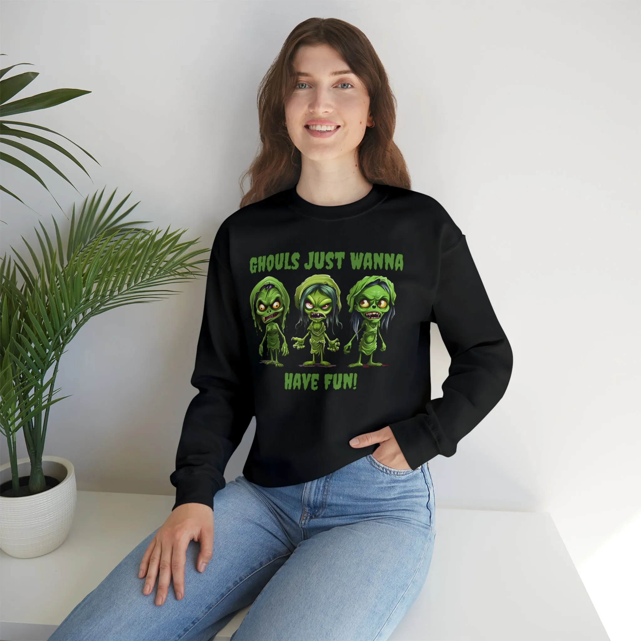 Ghouls Just Wanna Have Fun Sweatshirt, Scary Halloween Sweatshirt, Funny Creepy Sweatshirt, Womens Fall Season Shirt, Unisex Heavy Blend