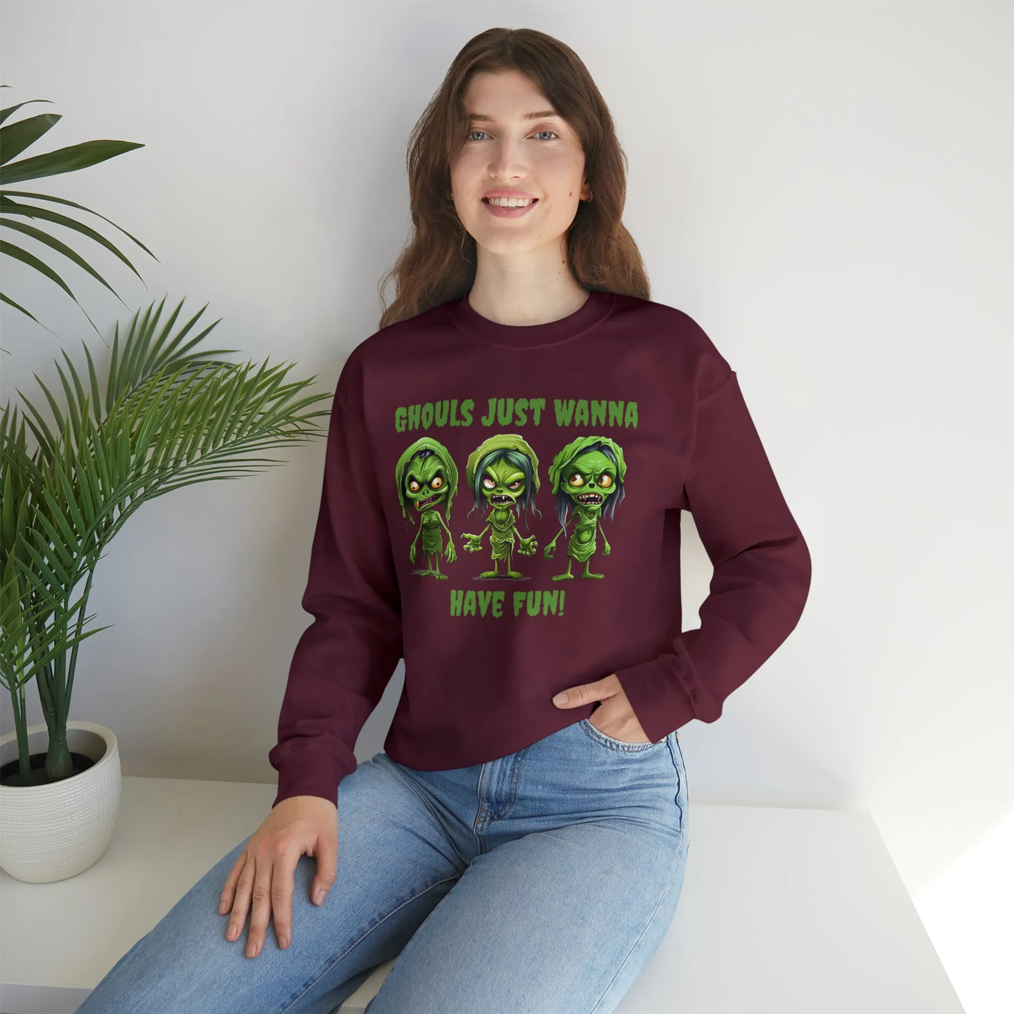 Ghouls Just Wanna Have Fun Sweatshirt, Scary Halloween Sweatshirt, Funny Creepy Sweatshirt, Womens Fall Season Shirt, Unisex Heavy Blend