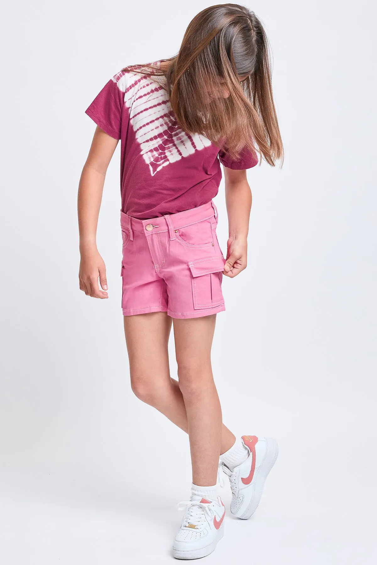 Girls Twill Cargo Shorts, Pack of 12