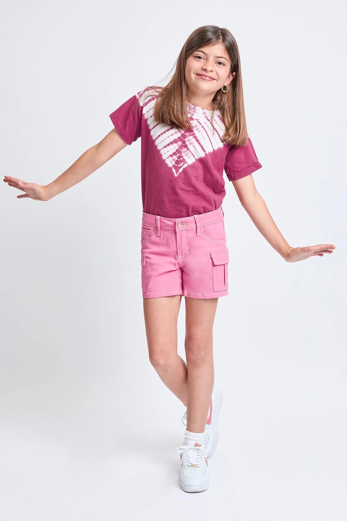 Girls Twill Cargo Shorts, Pack of 12