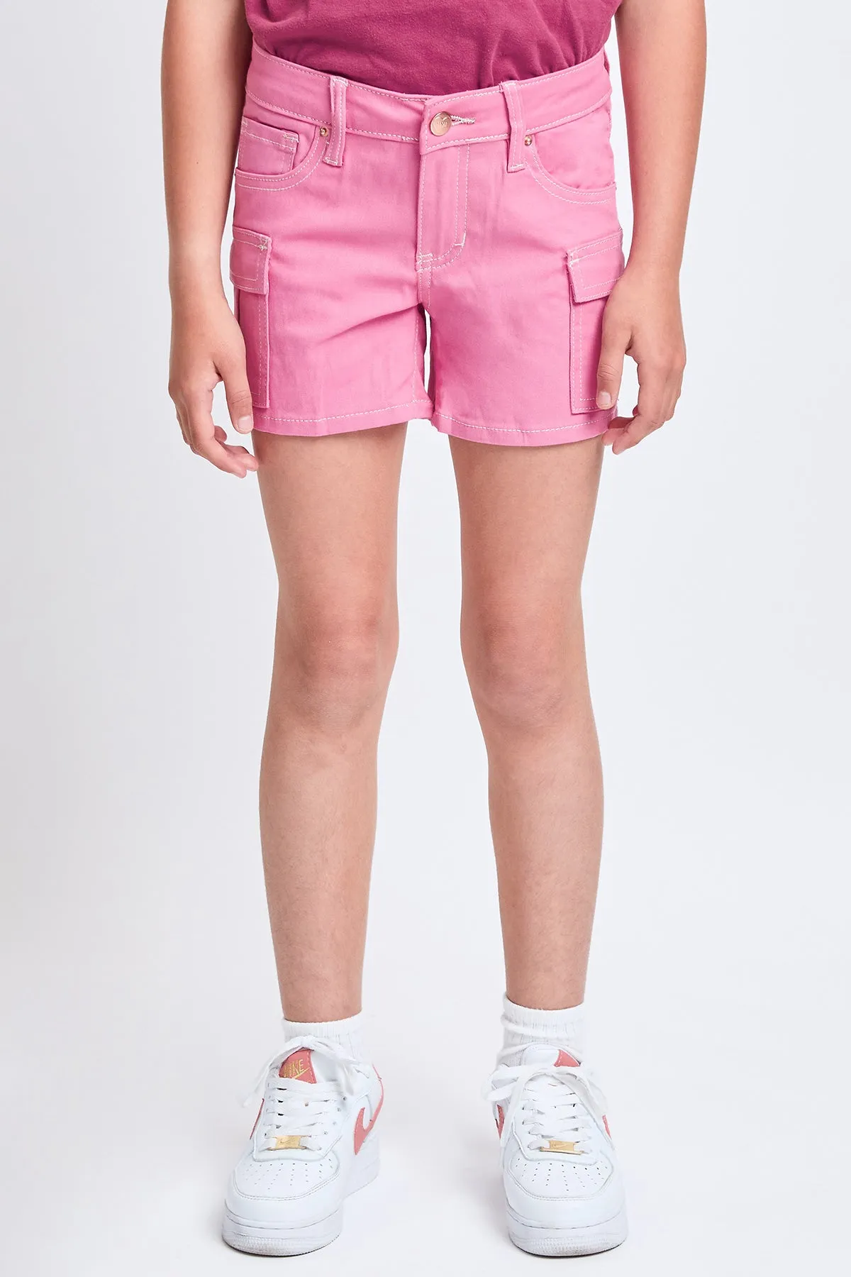 Girls Twill Cargo Shorts, Pack of 12