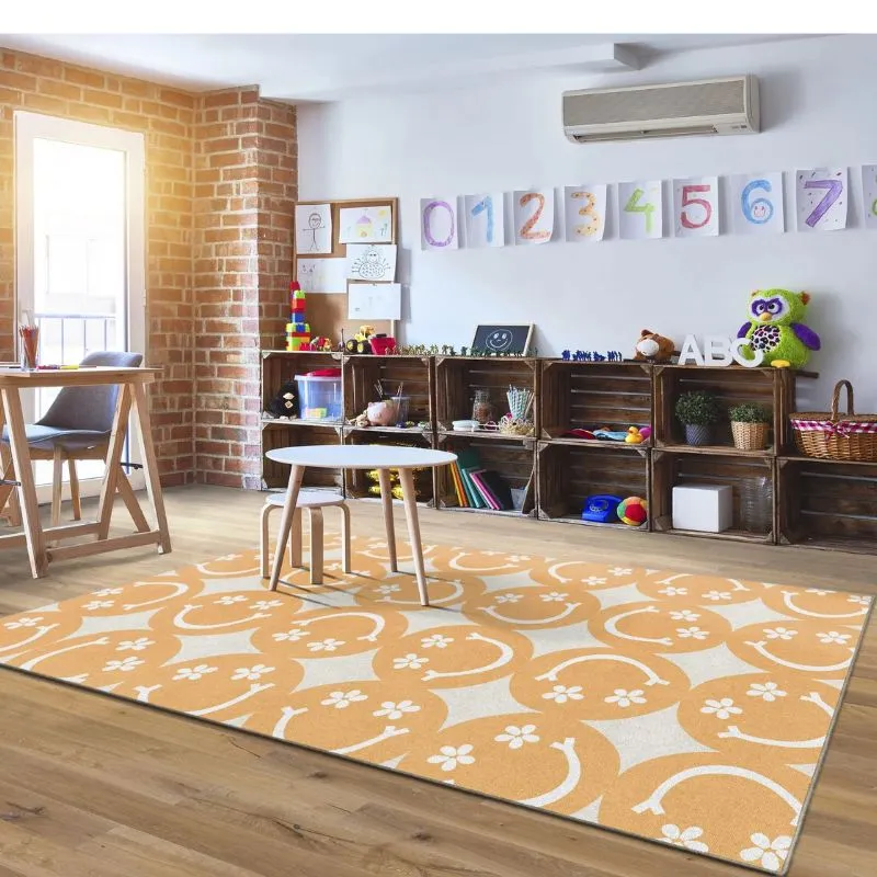 Good Vibes Large Happy Faces Classroom Rug
