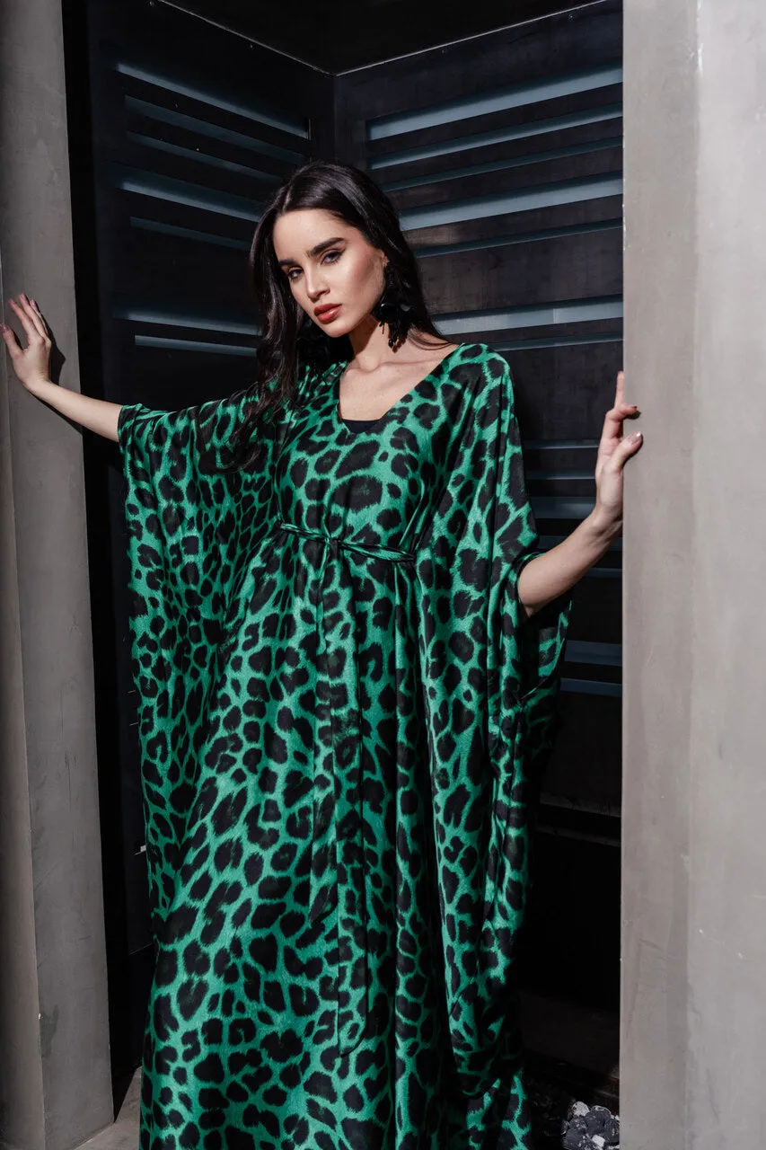 Green Leopard Kaftan